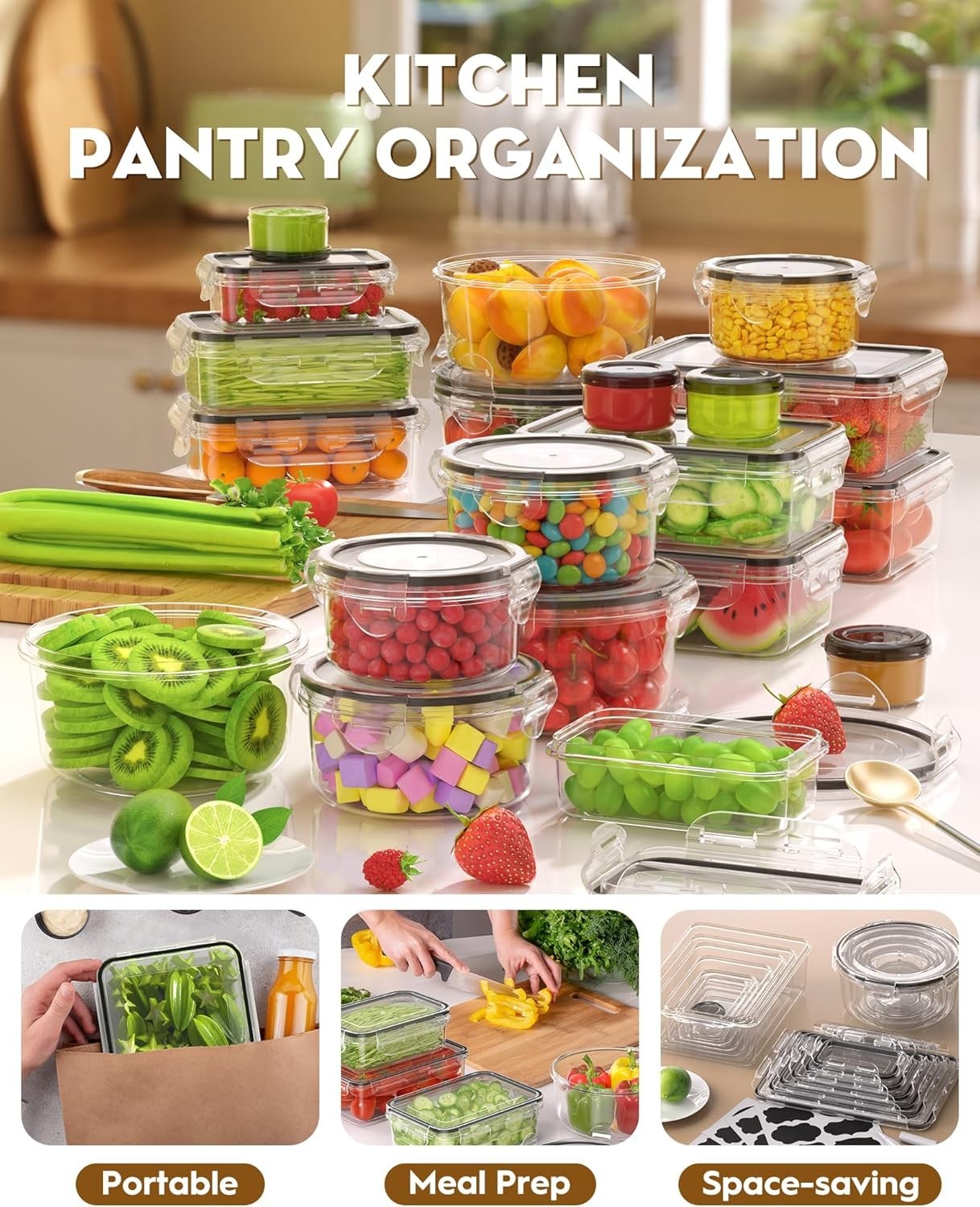40PC Food Storage Containers w/Lids Airtight Leakproof Meal Prep Container Set