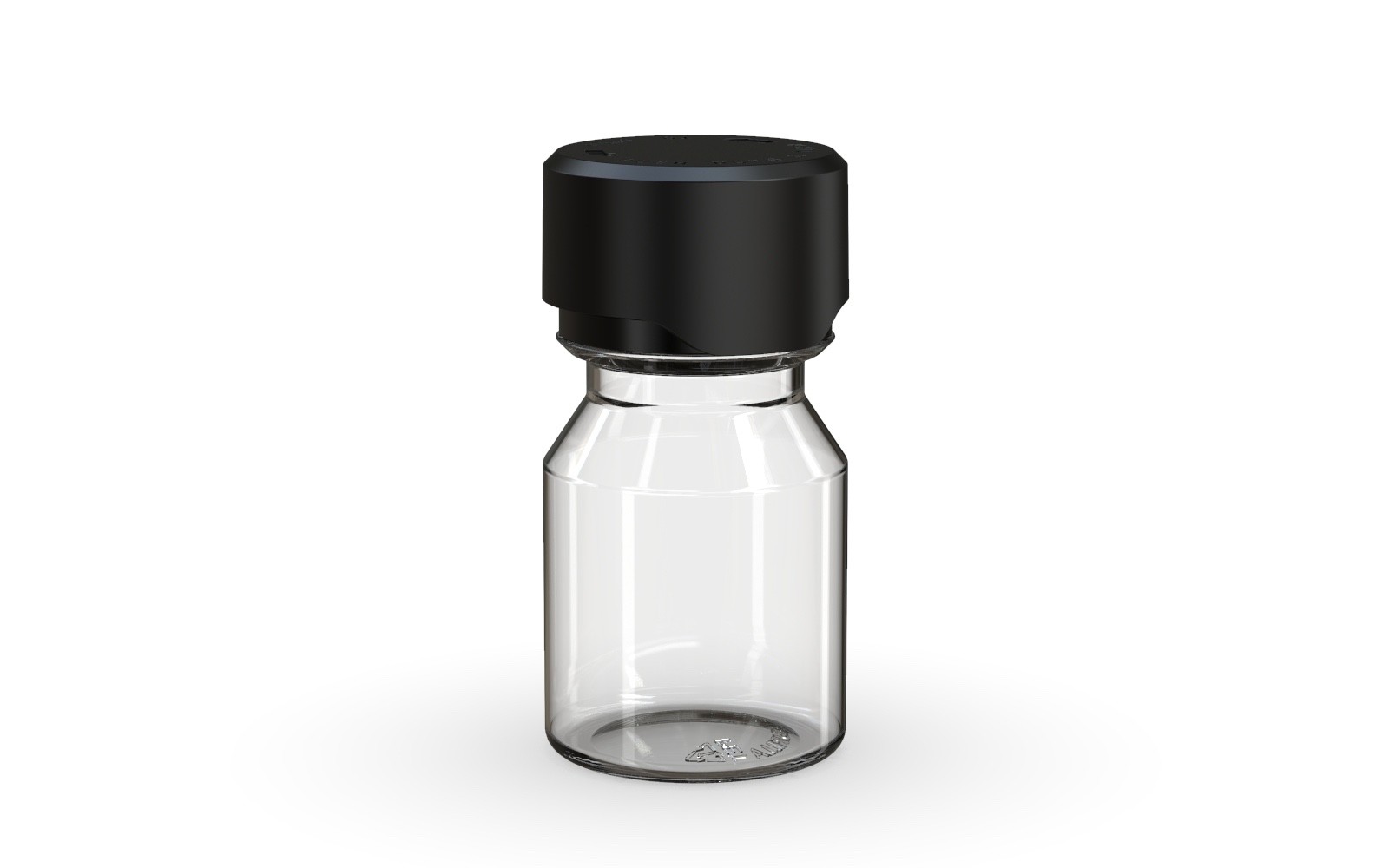 CHUBBY GORILLA 30ML STUBBY AVIATOR SHOT BOTTLES (5pack) CLEAR BOTTLE/BLACK LID