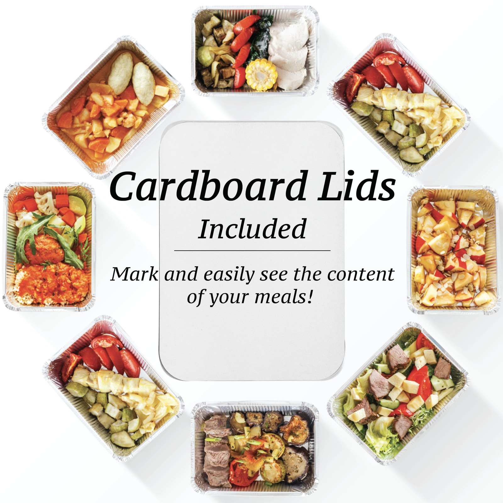 55 Pack – Aluminum Pan/Containers with Lids/Foil Containers/Aluminum Pans wit…