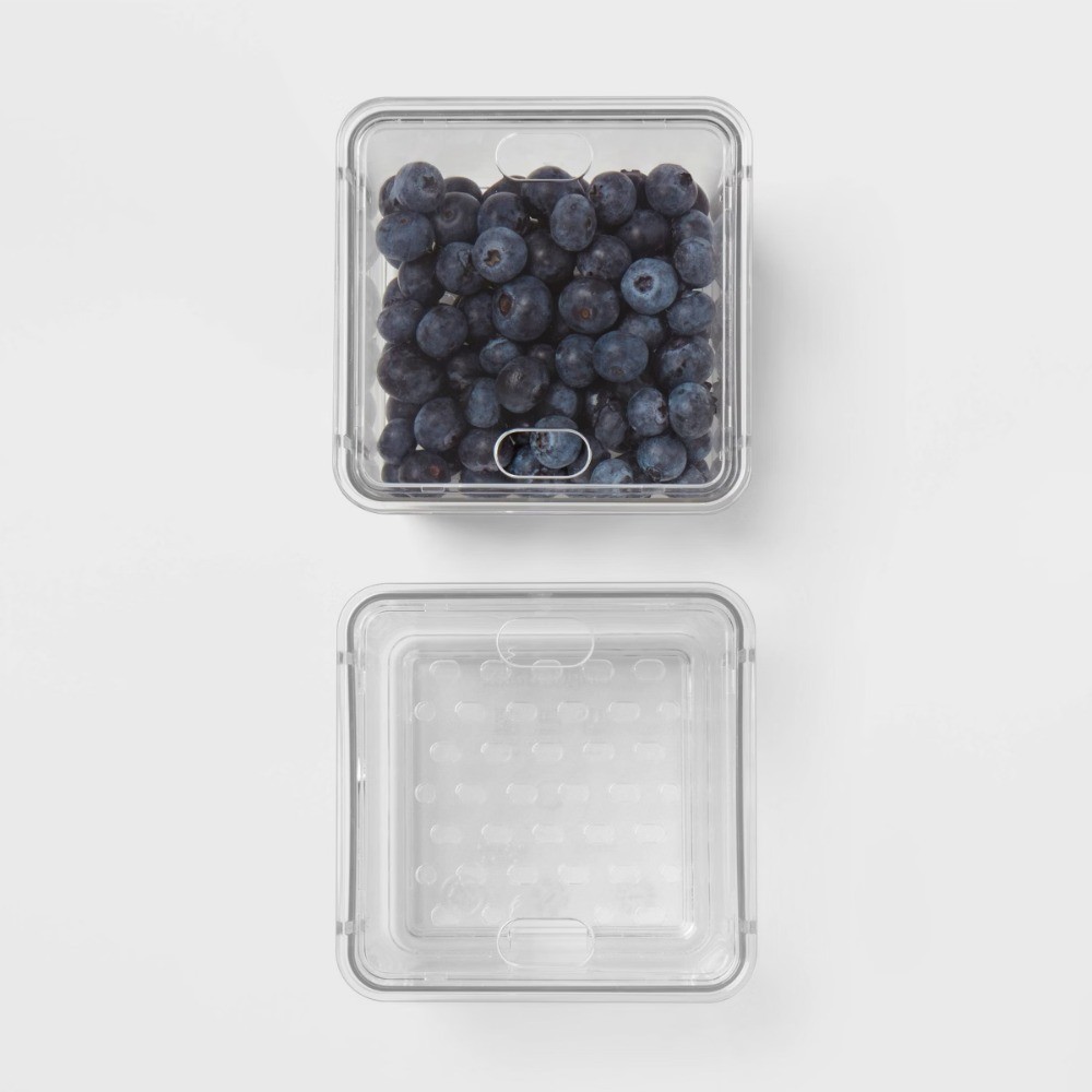 Fast delivery-2-Pack Small Fridge Produce Bin–with Lid,Stackable Kitchen Storage