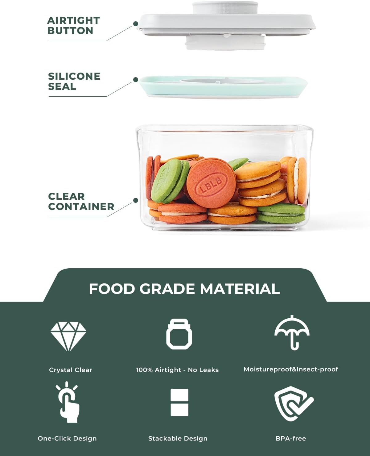 3-Pack Mini Travel Snack Crisper, BPA-Free Food Storage Container with Lid