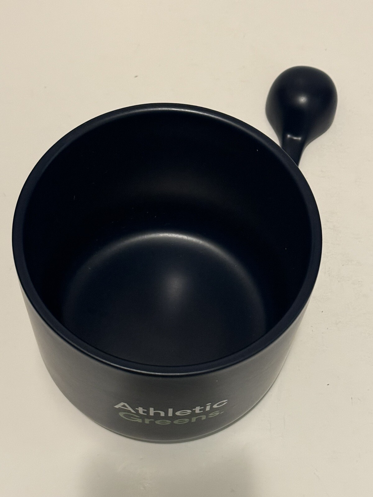 Athletic Greens Ceramic AG1 Blue Storage Container Bin Bamboo Lid 5.25” + Spoon
