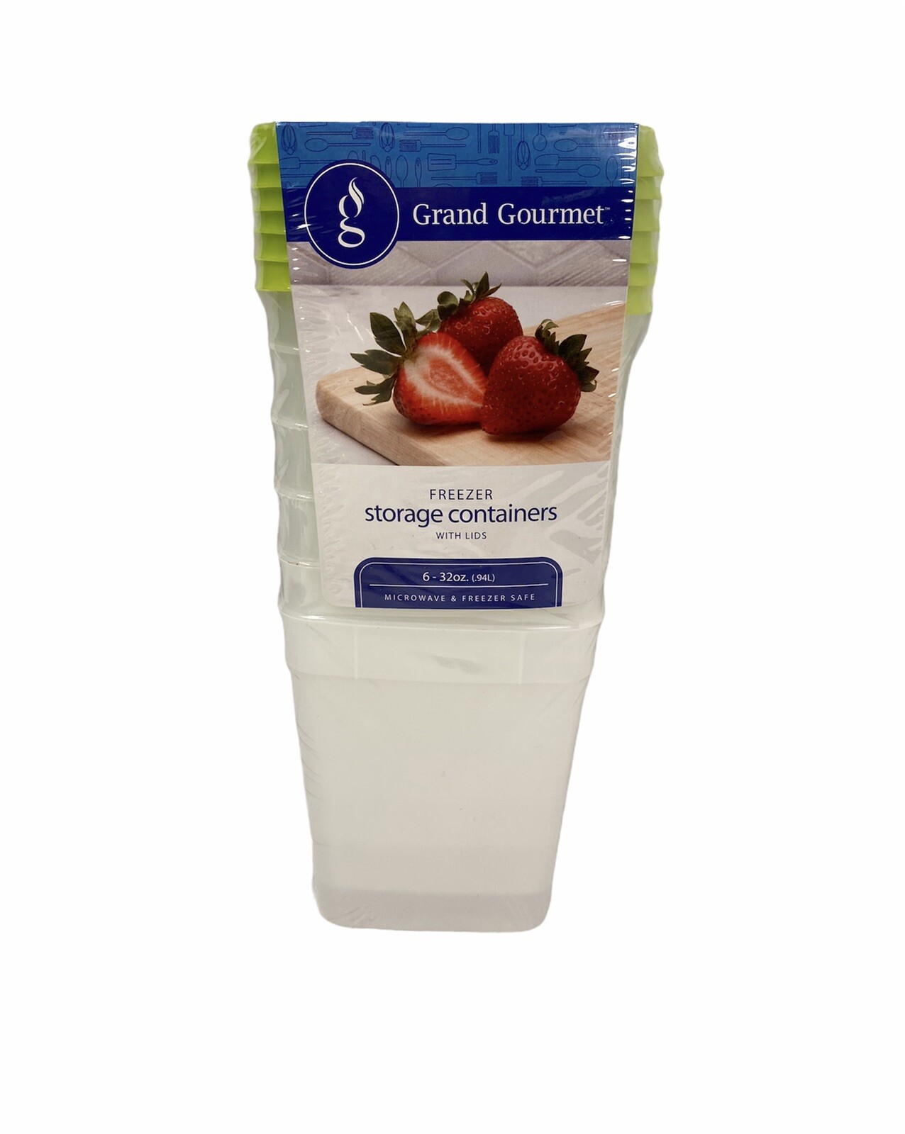 grand gourment 6 pack freezer storage containers with lids 32 OZ mircowave safe