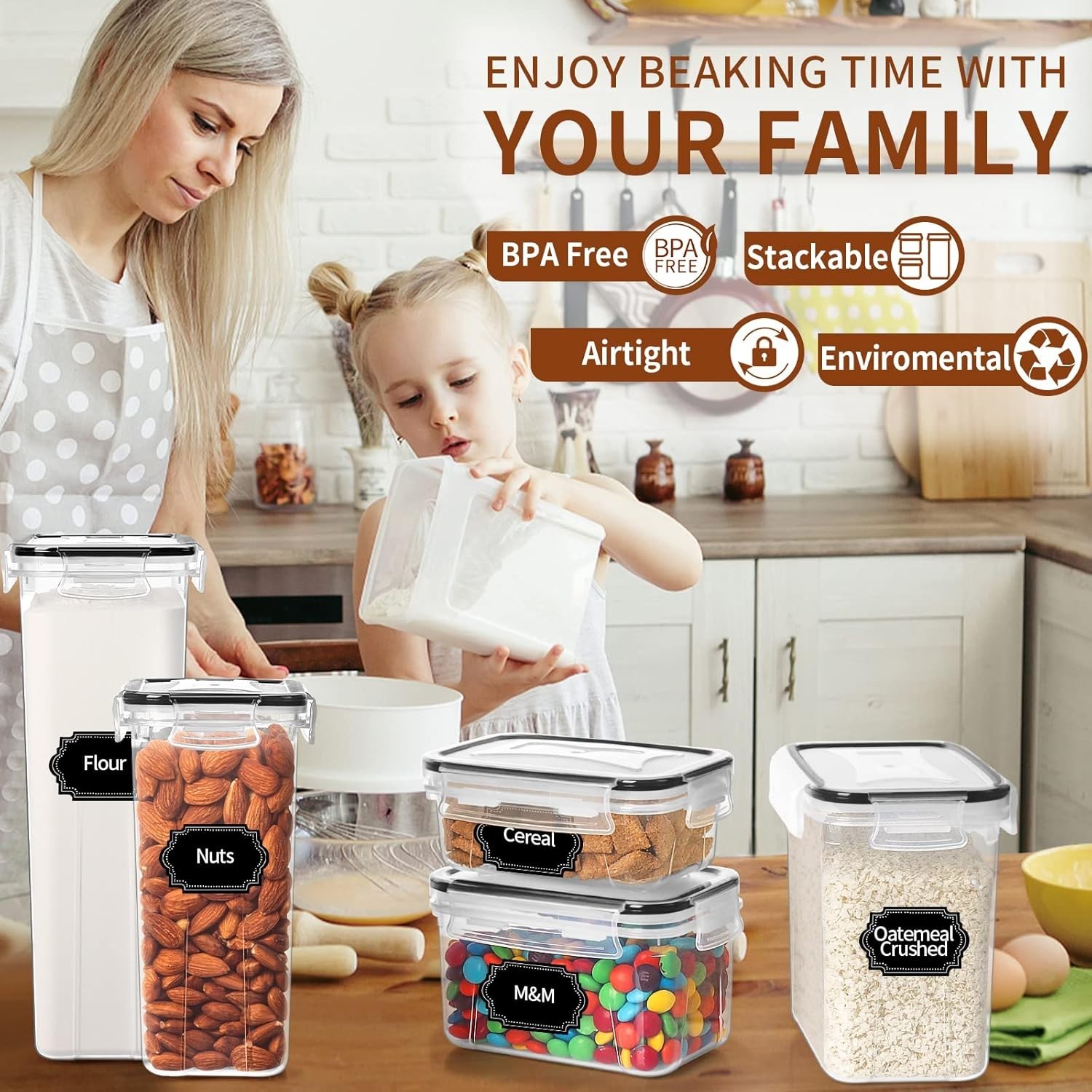 Elegant Airtight Food Storage Containers Set – 12PCS BPA-Free Kitchen Essential