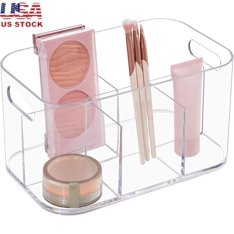 BPA-Free Clear Plastic Organizers Multicompartment Storage Bins Home Office Use