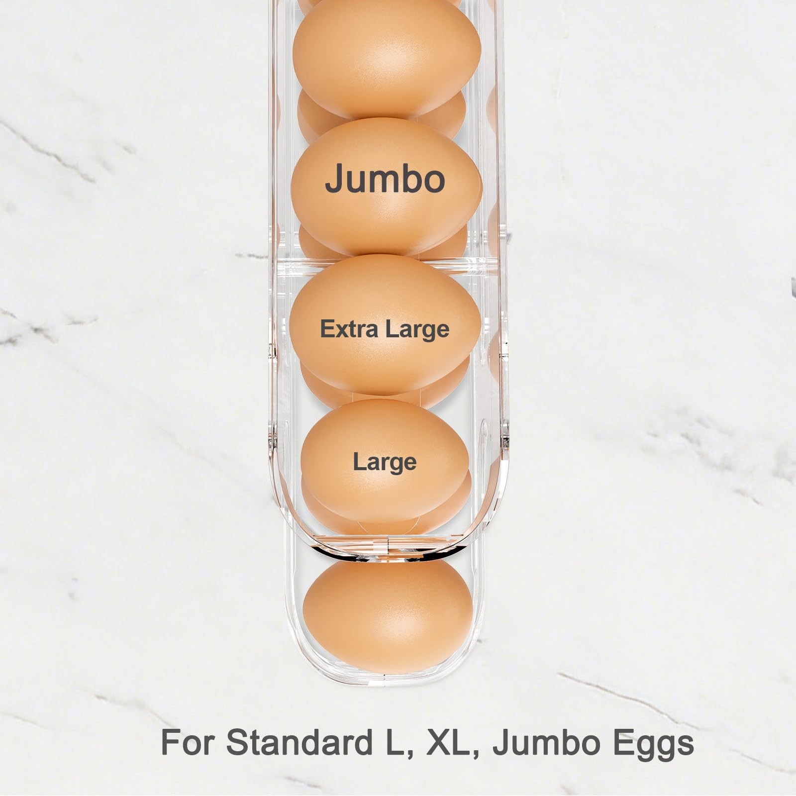 Egg Holder for Fridge, FIFO Egg Roller for Eggs 12 Count, Clear