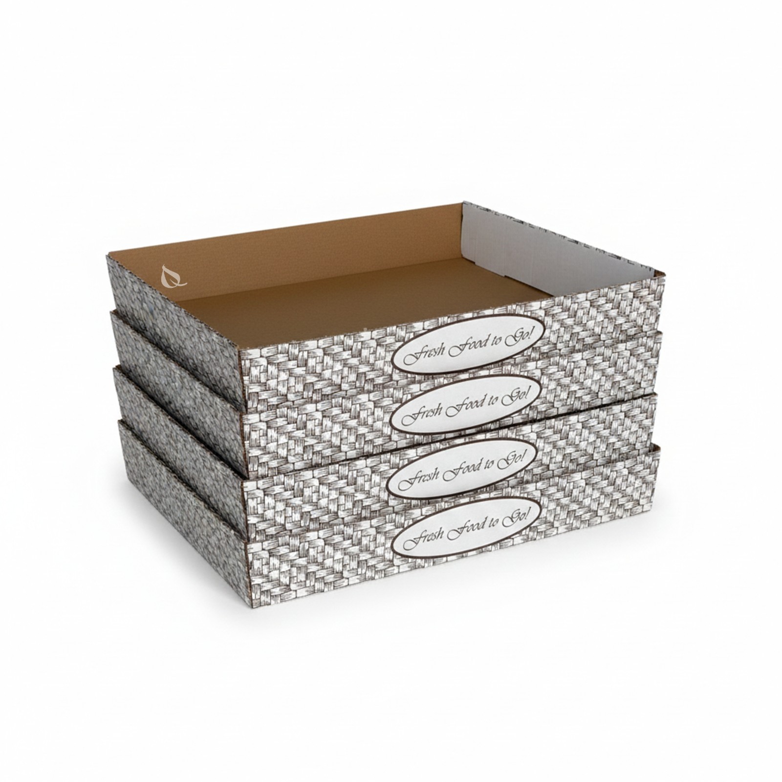 21 x 12 x 3 Inches Corrugated Takeout Box Tray with Open Top 5 Pcs