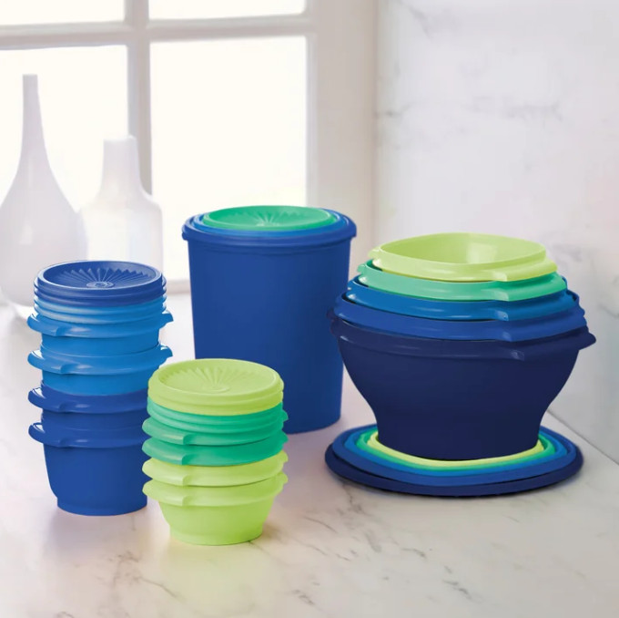 Tupperware Heritage Collection Food Storage Containers, Set of 32 Blue