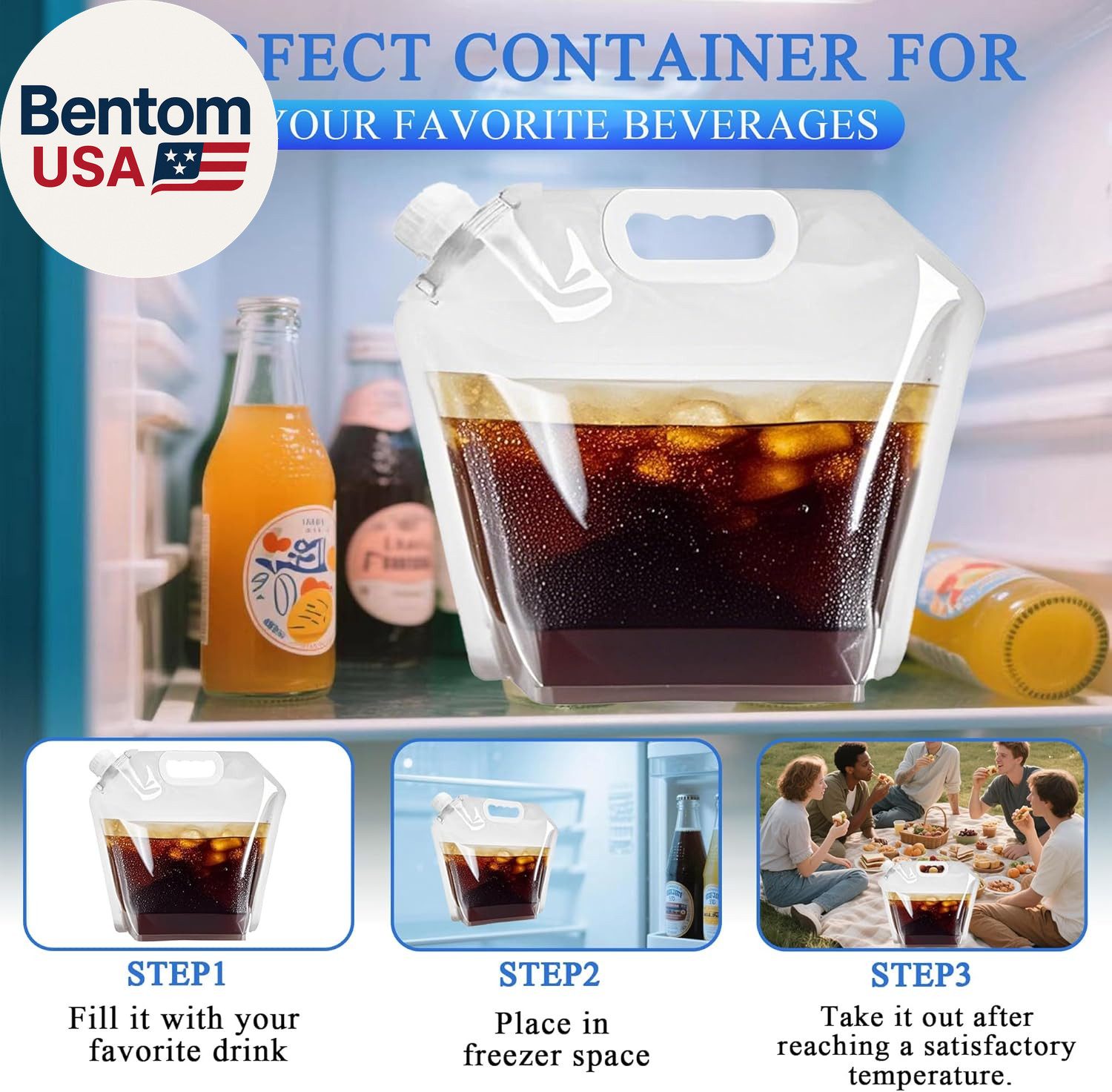 4 Pack Collapsible Water Jugs, 1.3/2.6 Gallon – BPA Free Clear Plastic Water Bag