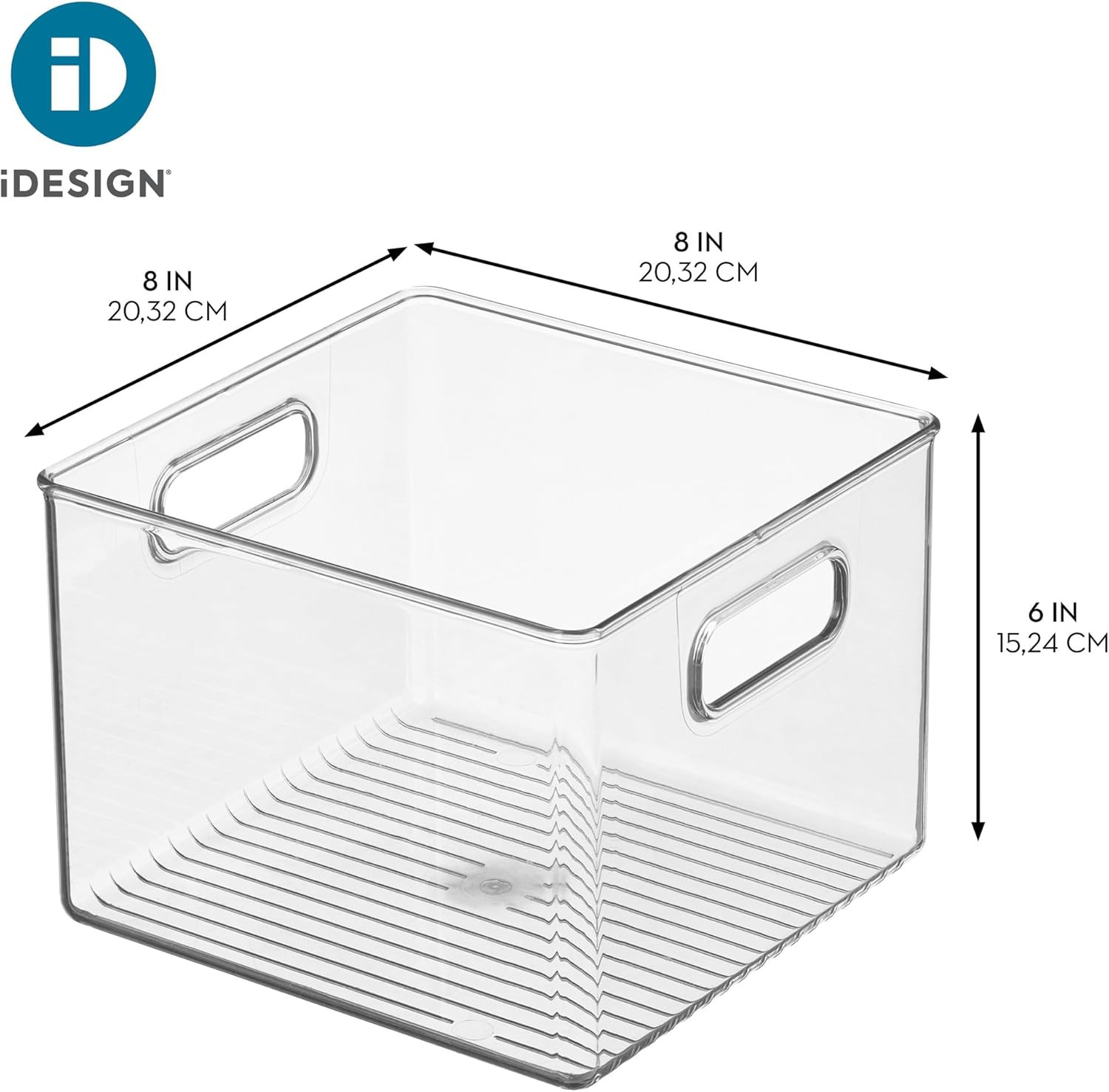 iDesign Pantry Storage Bin with Handles Clear Organizer for Kitchen Fridge USA