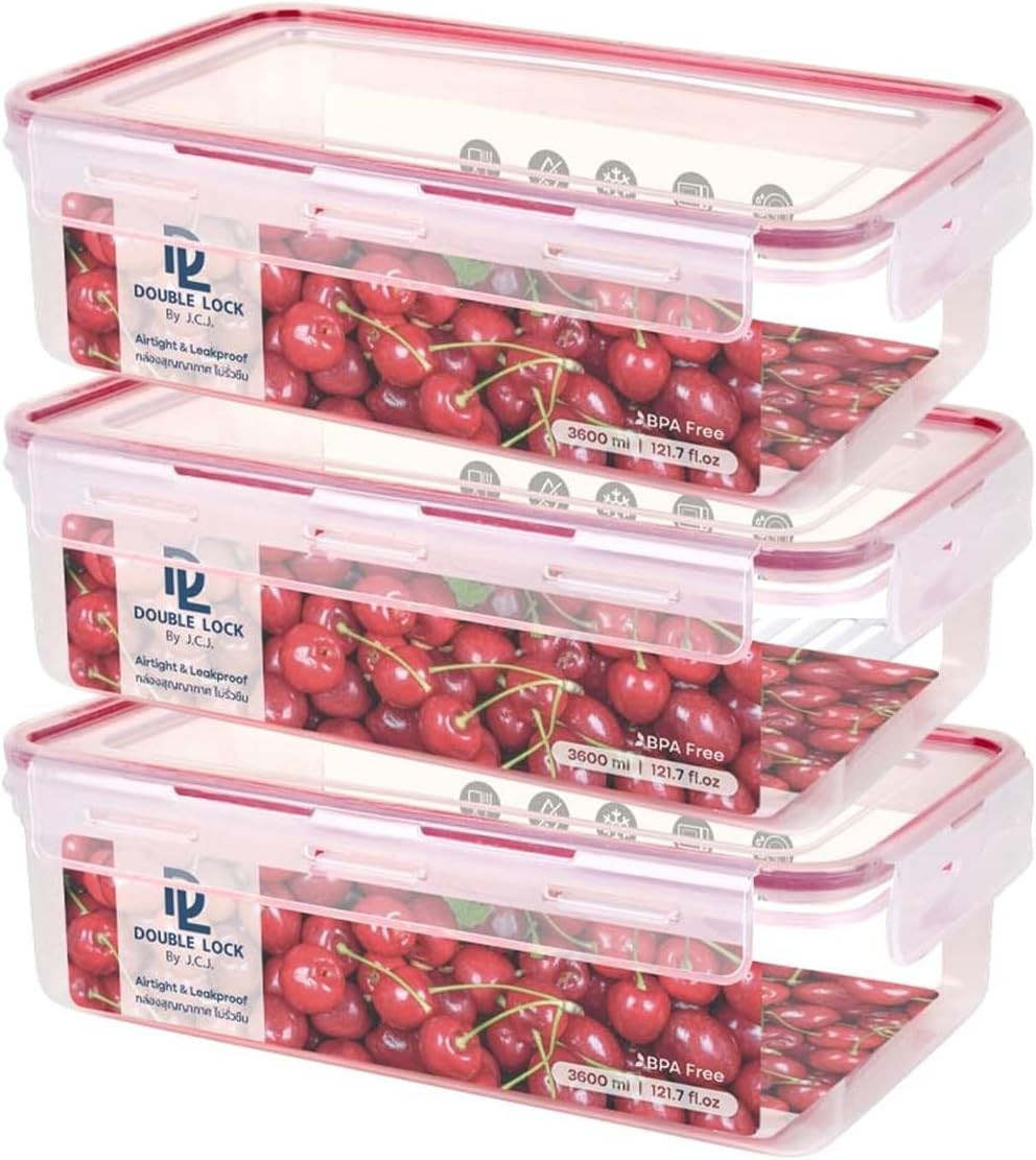 Plastic Food Storage Containers with Lids – Large 15.2 Cup (121 Oz) Airtight Con