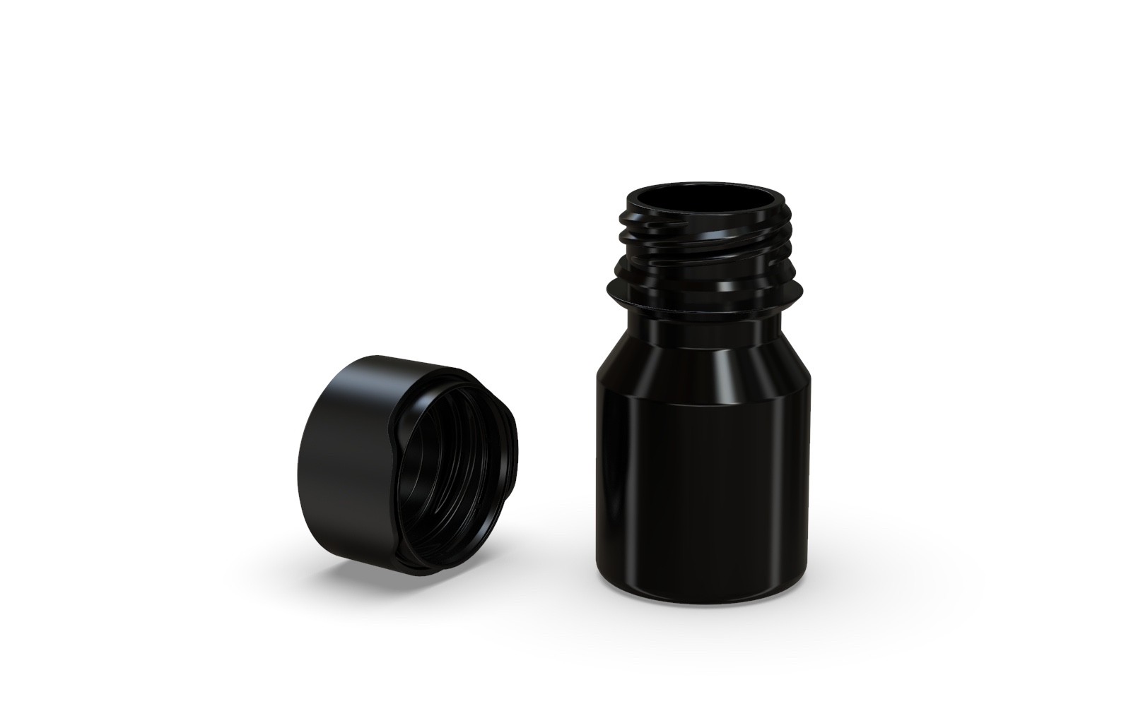 CHUBBY GORILLA 30ML STUBBY AVIATOR SHOT BOTTLES (5pack) BLACK BOTTLE/BLACK LID