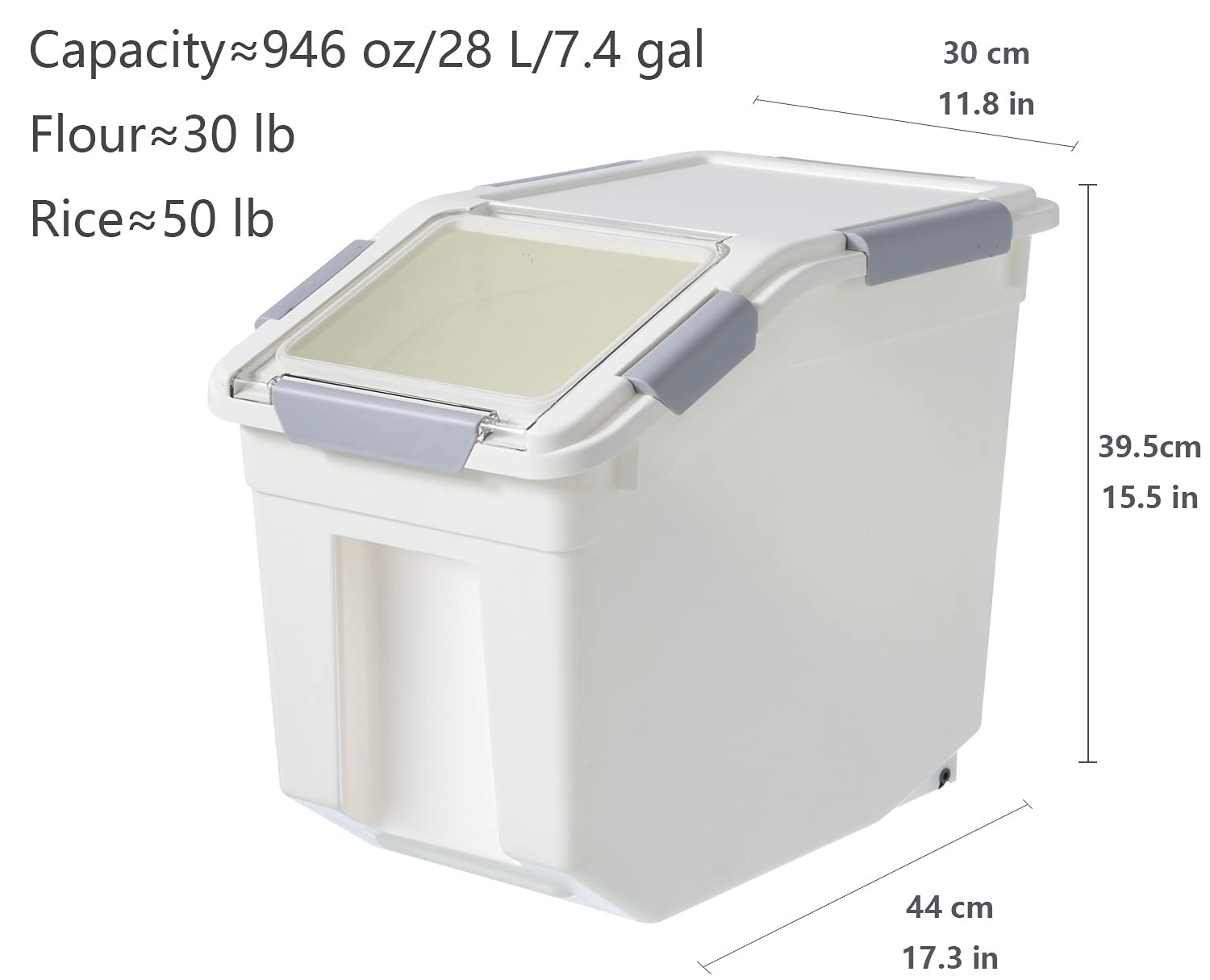 2 Pack Airtight Flour Storage Container With Scoop,Dry Food, Sugar, Baking Su…