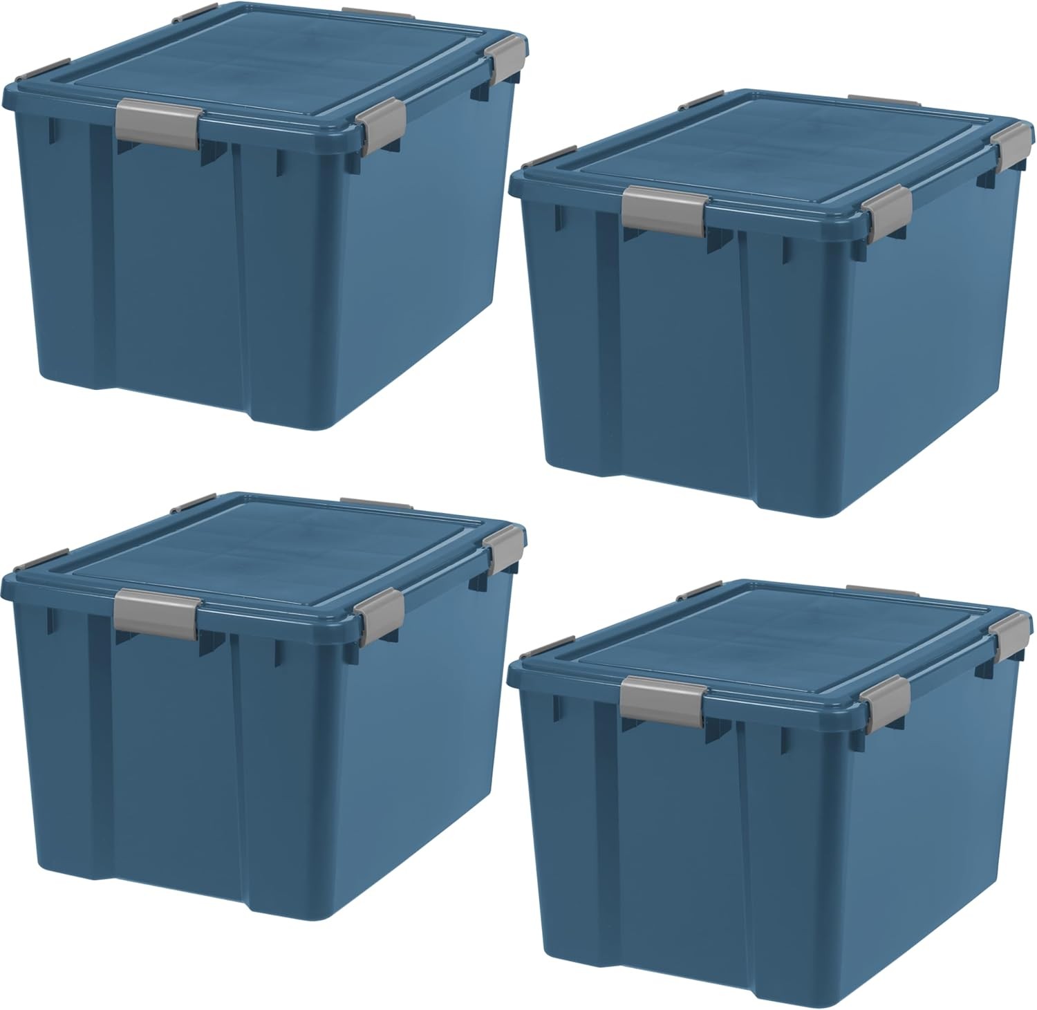 IRIS USA WeatherPro 103 Qt Eco-Friendly Storage Bins W/ Lids 2 Pack BPA-Free