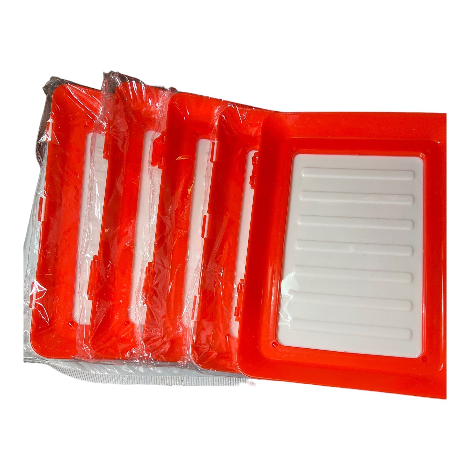 5-PK Skinny Stacks Food Storage Refrigerator Trays Meal Prep Reusable Container