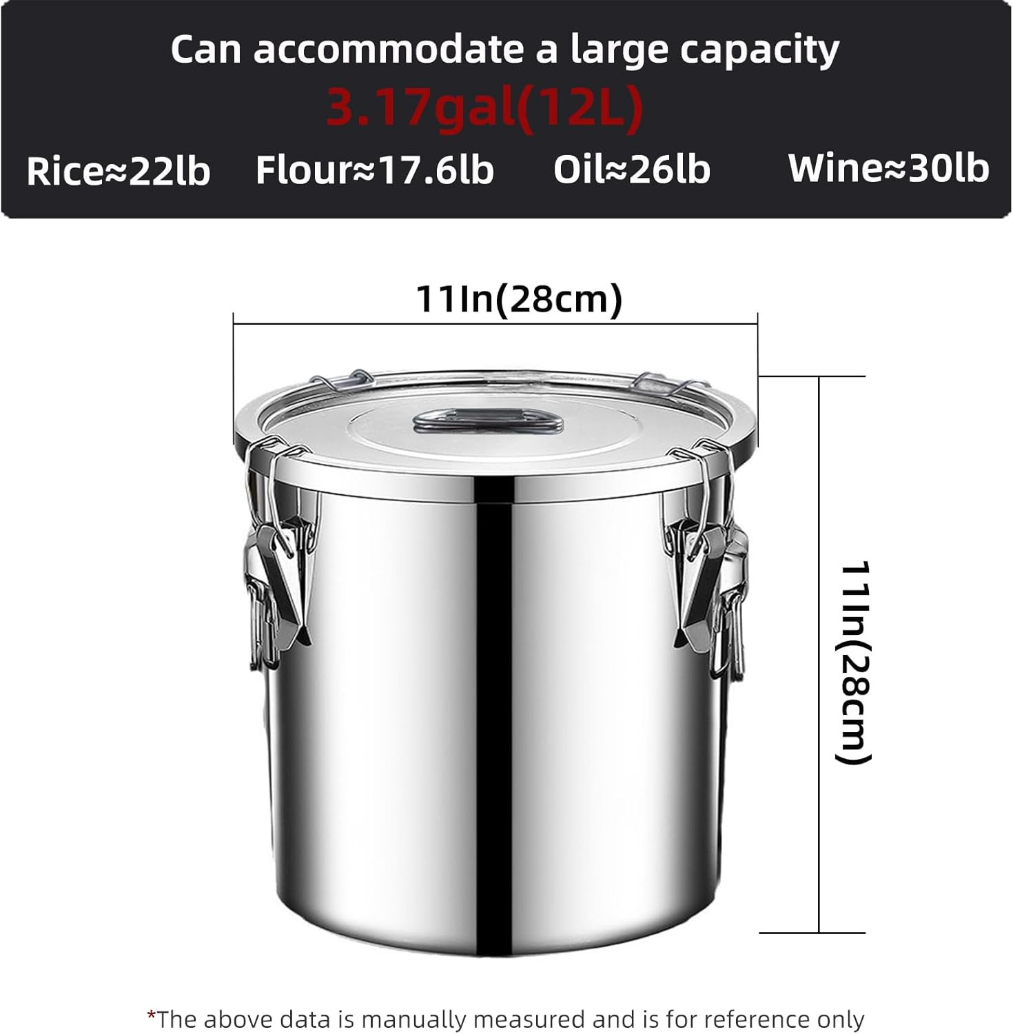 304 Stainless Steel Food Storage Containers with Lids Lock Clips Airtight Contai