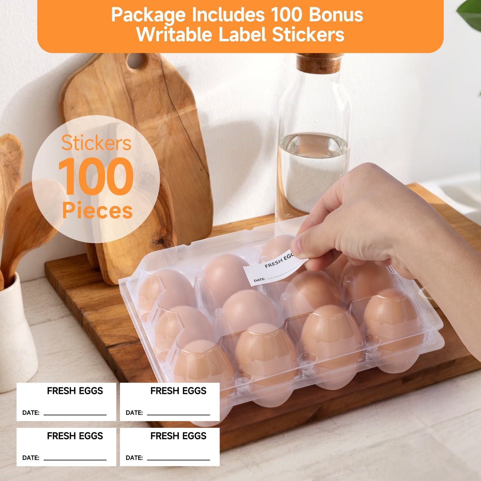 Plastic Egg Cartons Clear Reusable 3×4 Size 12 Count Bulk 100 Pack