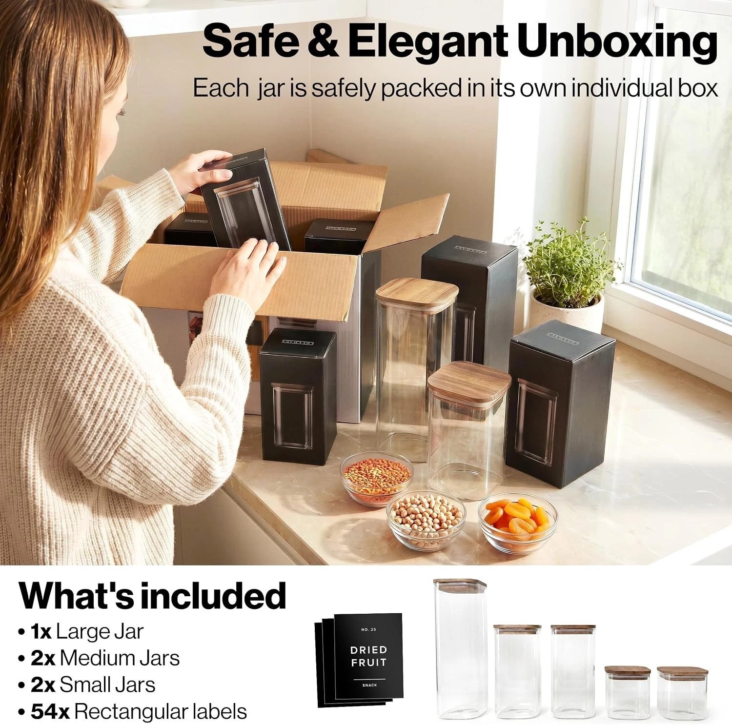 Glass Storage Containers with Bamboo Lids [5 Pcs – Extra Thick Glas] with 54 …