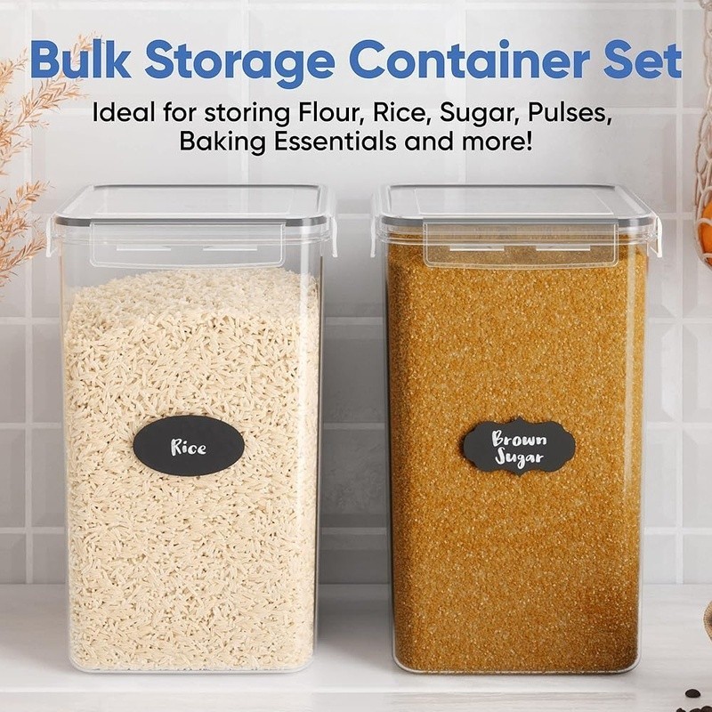 Extra Large Food Storage Containers 2 Pack Airtight Canisters Kitchen Organizers