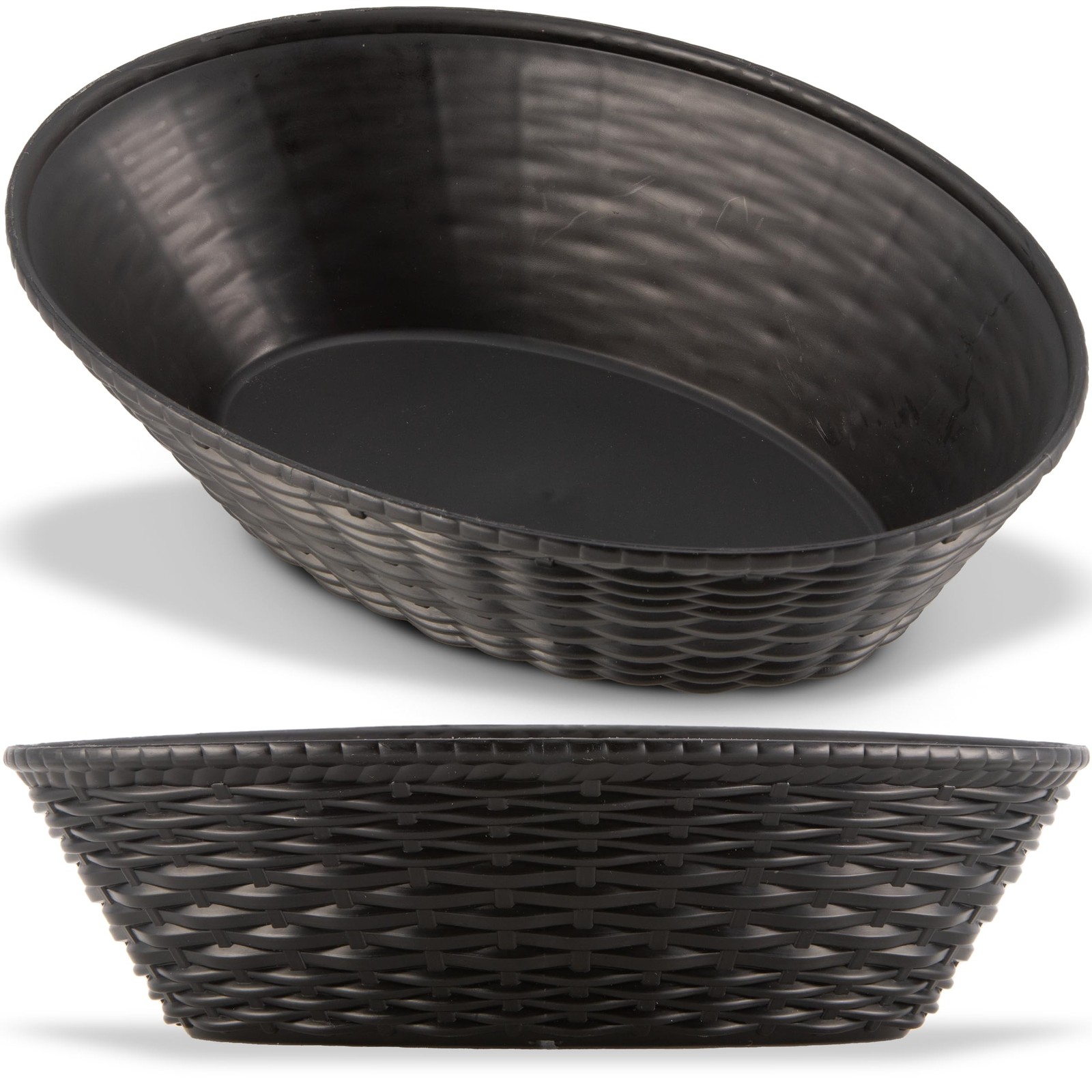 650403 WeaveWear Oval Serving Basket, 9″ x 6″, Black
