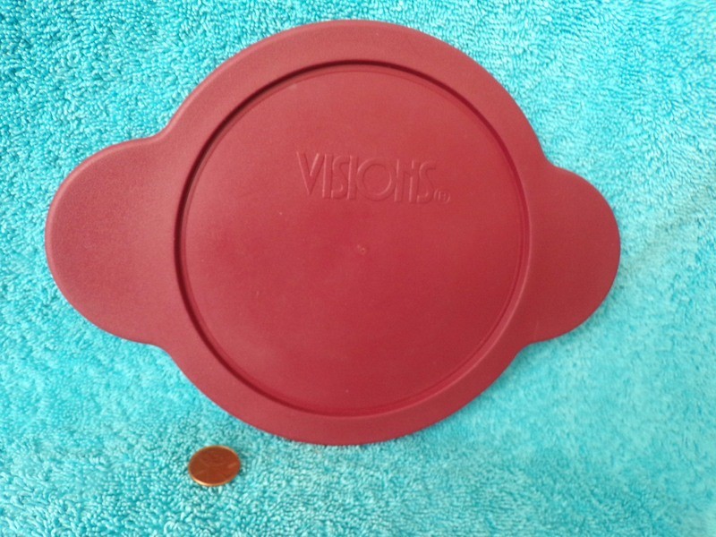 Corning Visions Lid Cranberry red CM8-PC Plastic double tab Replacement ONLY 1qt