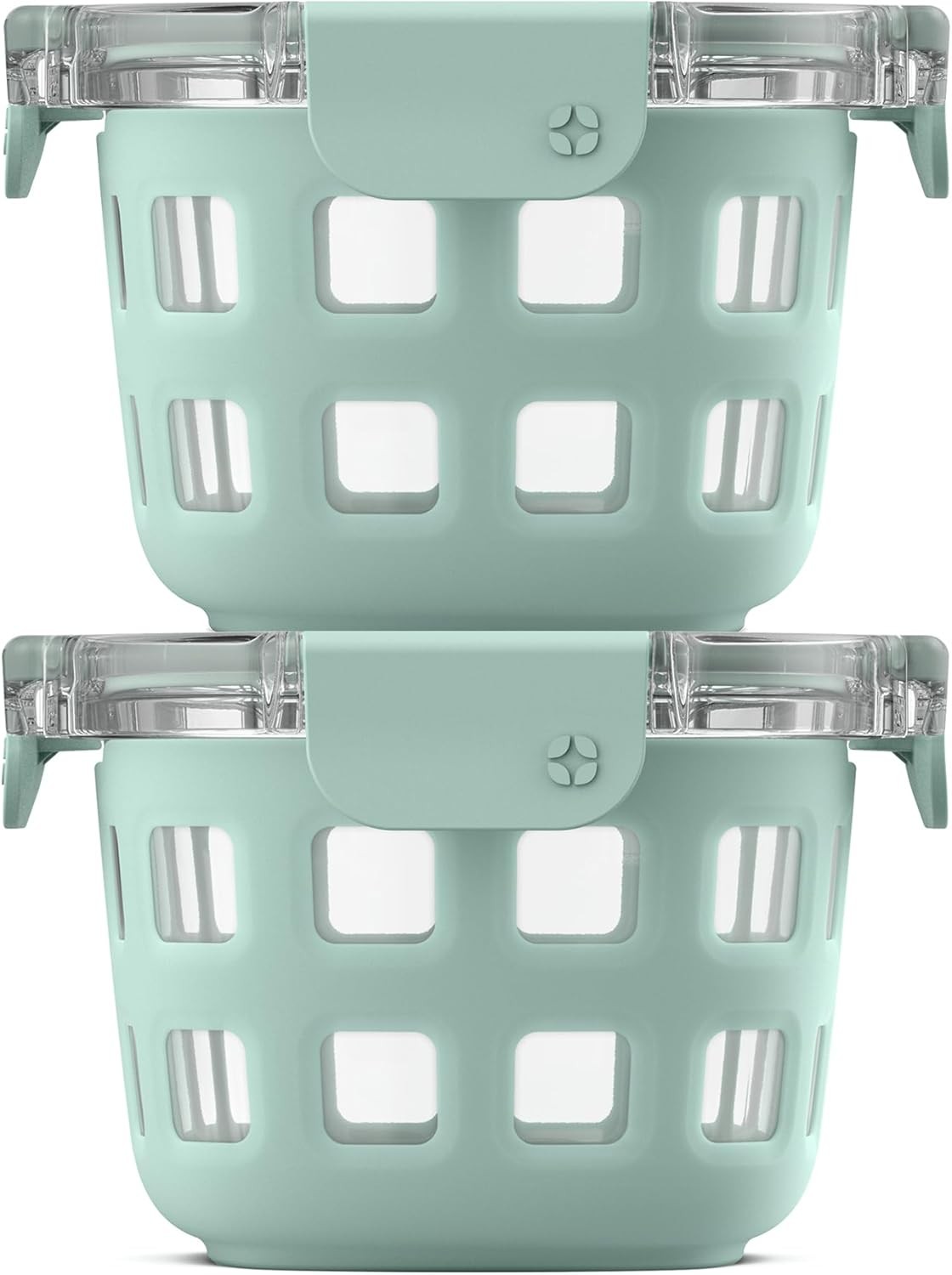 Duraglass 2-Pack 2 Cup Reusable Glass Container Jar with Leak Proof Lids