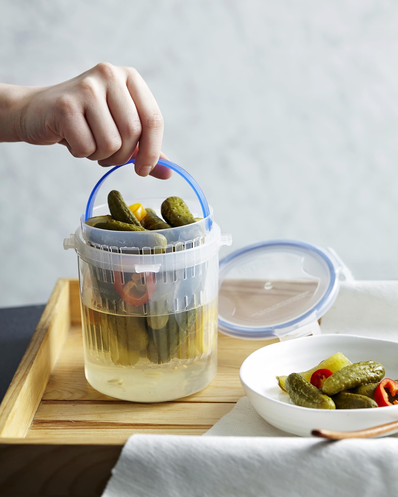 LOCK & SPECIAL Airtight Pickle Container (Large) Large, Transparent White