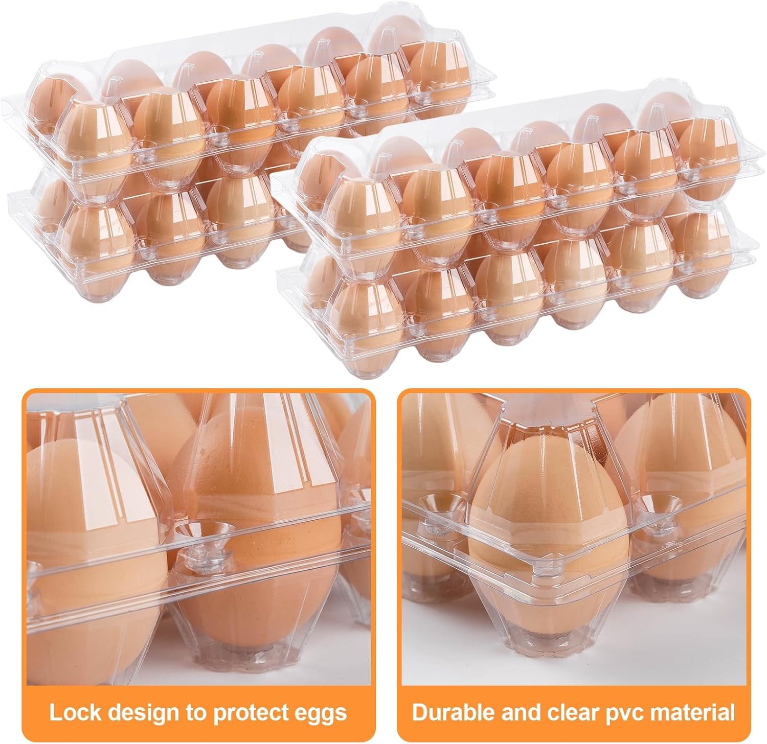 100 Pack Plastic Egg Cartons Cheap Bulk,1 Dozen Clear Empty Egg Containers fo…