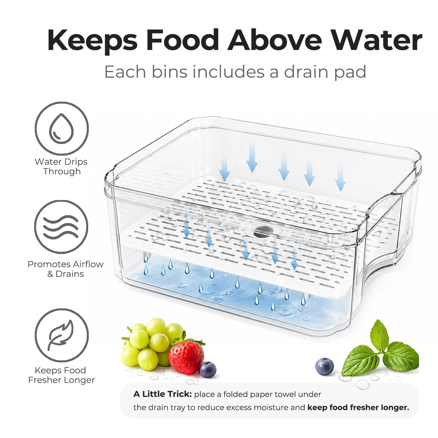 Smrcad 10 Pack Refrigerator Organizers Clear Container And Organizer Bins Lids