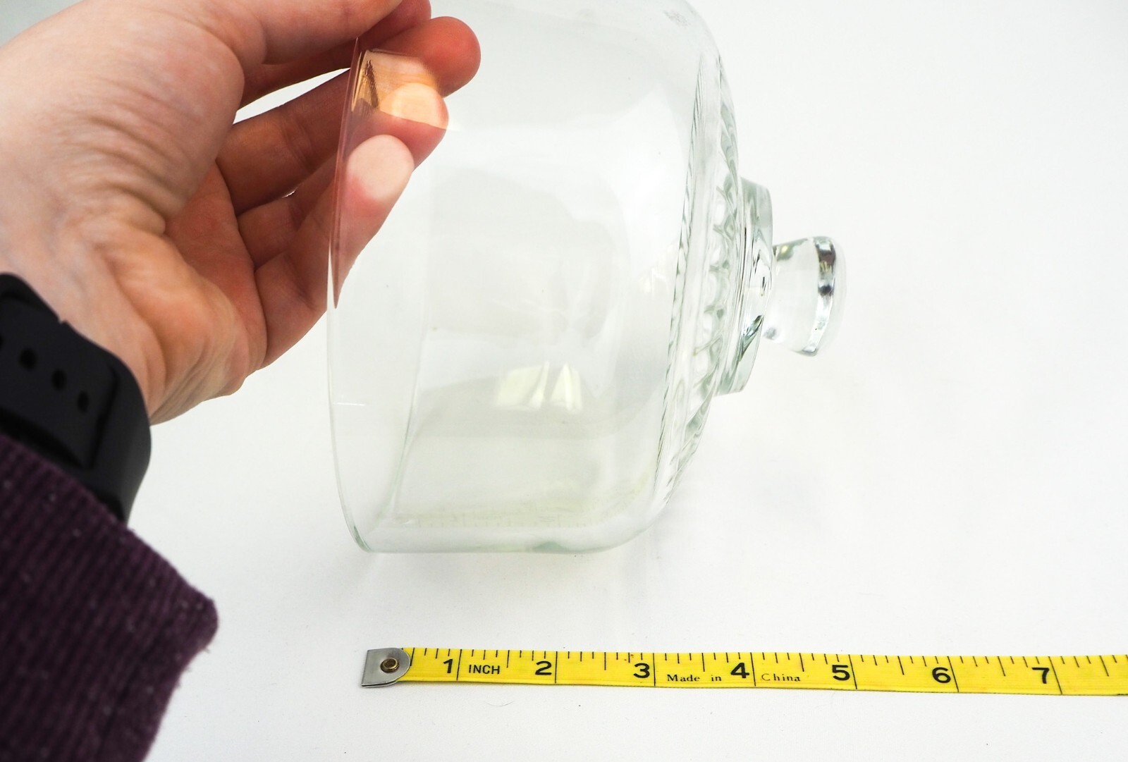 Vintage Clear Pressed Glass Food Dome Cheese Cloche Ribbed Top Made in France