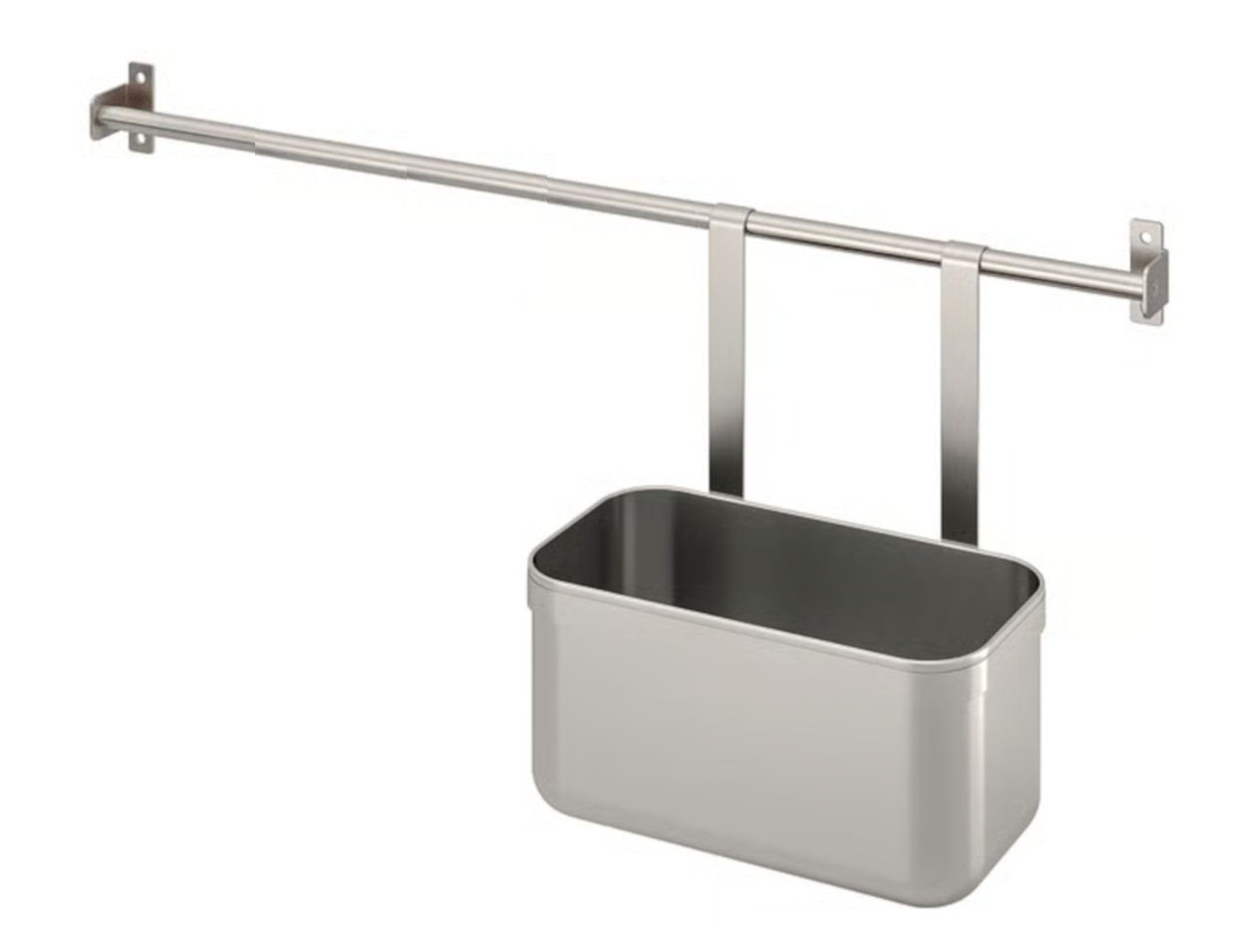 Stainless Steel Kitchen Wall Accessories Container With Removeable Tray and Rail