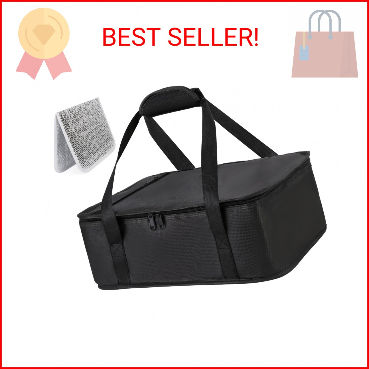 Bodaon Insulated Casserole Carrier Bag, Fits 9×13 and 11×15 Inch Baking Dish wit