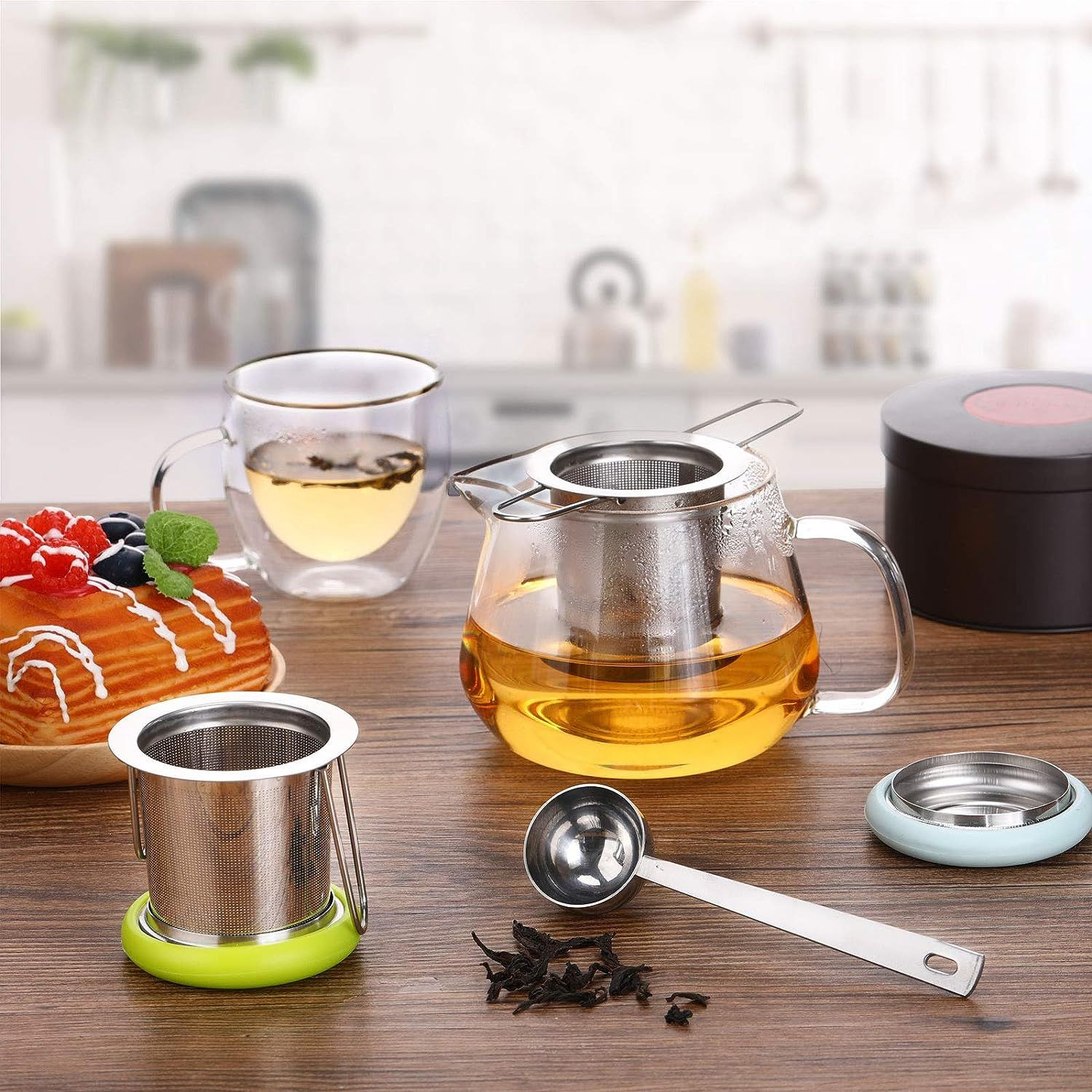 2 Pieces Tea Infusers with Scoop Stainless Steel