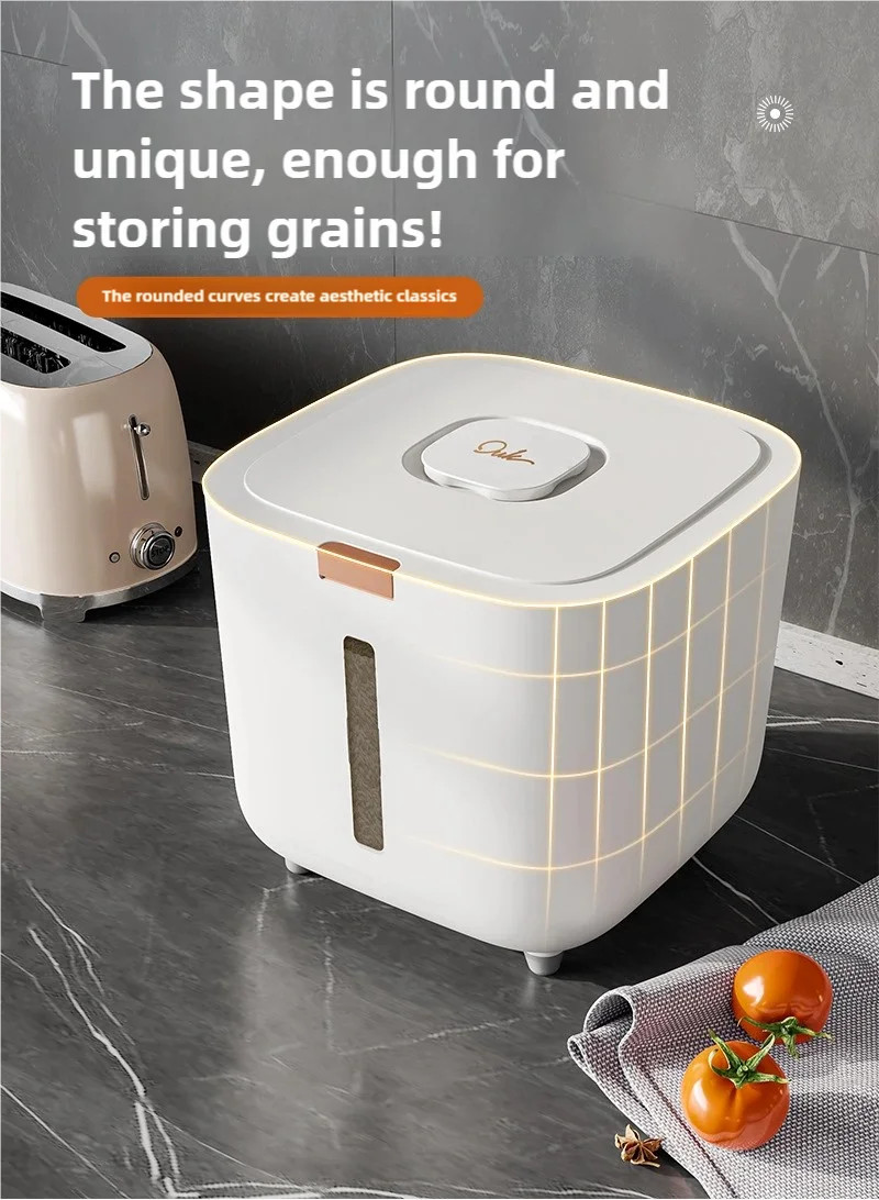 Rice Storage Container Kitchen Flour Food Dispenser Box Grain Sealed Organizer