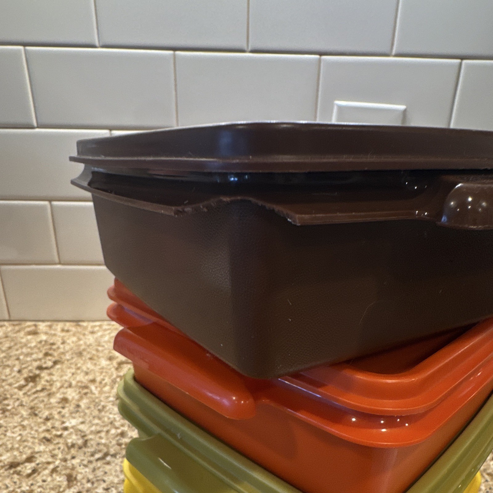 Tupperware Sandwich keepers with lids Fall Harvest colors Set of 4
