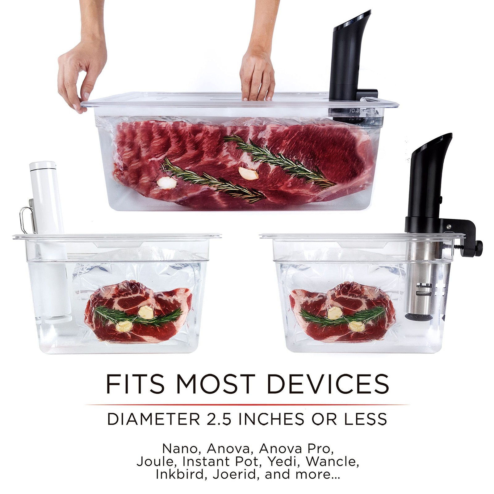 12 + 26 QT Insulated Sous Vide Container Set with Lids & Neoprene Sleeves – D…