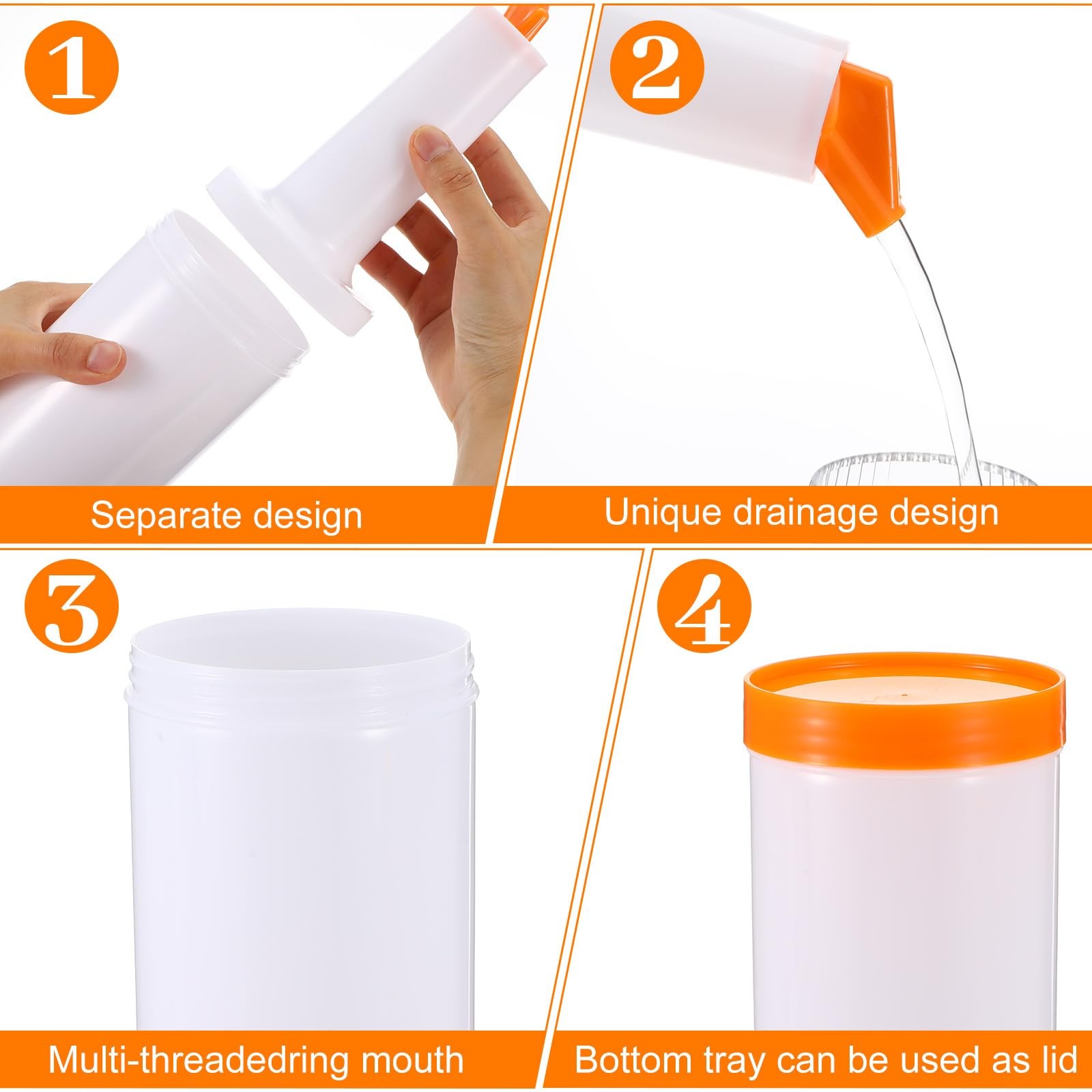 6 PCS Plastic Juice Pour Bottle Containers 34 Oz Dispensers For Bar Party