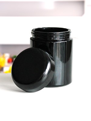 Black Glass Airtight Storage Container Jar 1000ml 2 Oz with UV Protection for