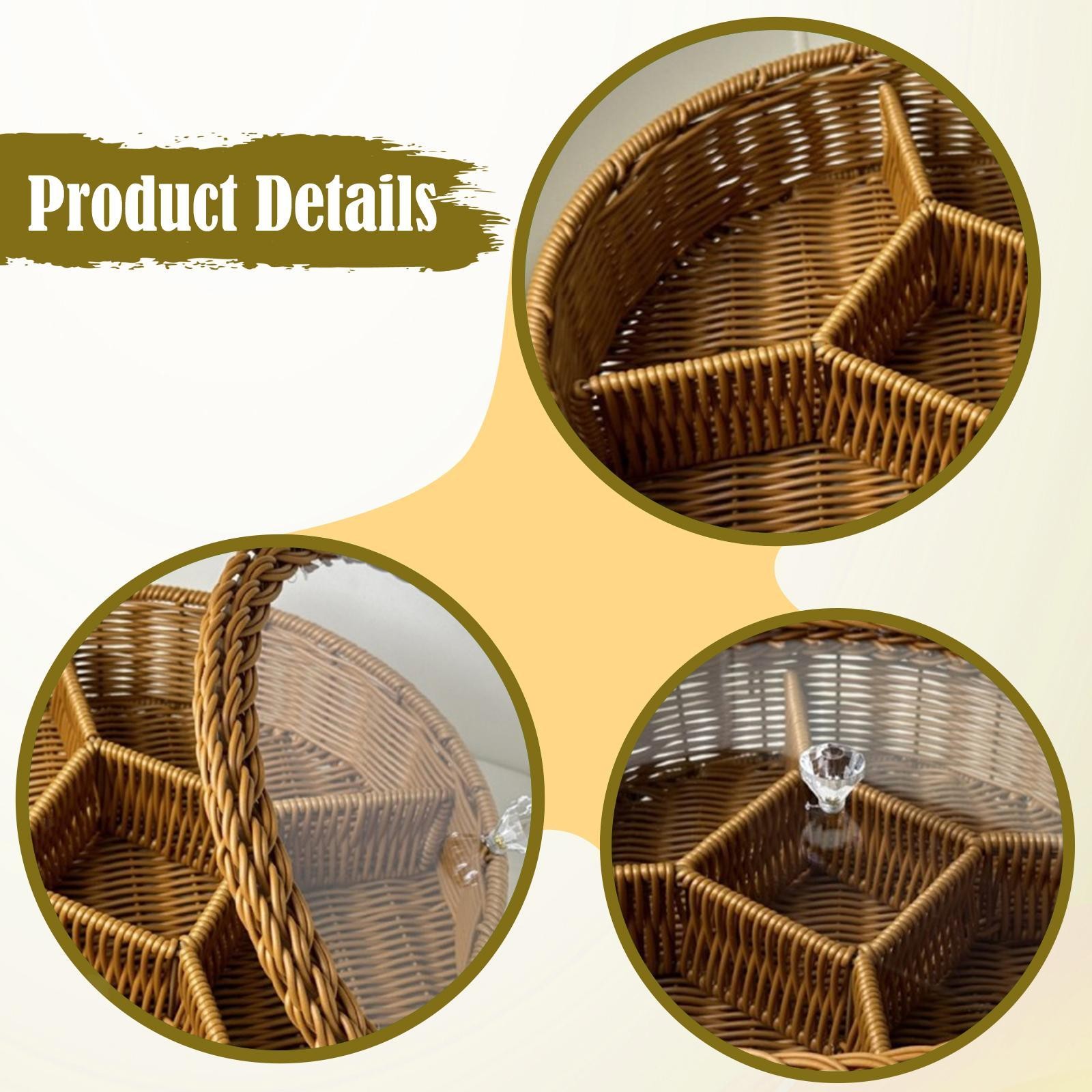 Divided Serving Tray Storage Basket Decorative Food Storage Container Dried