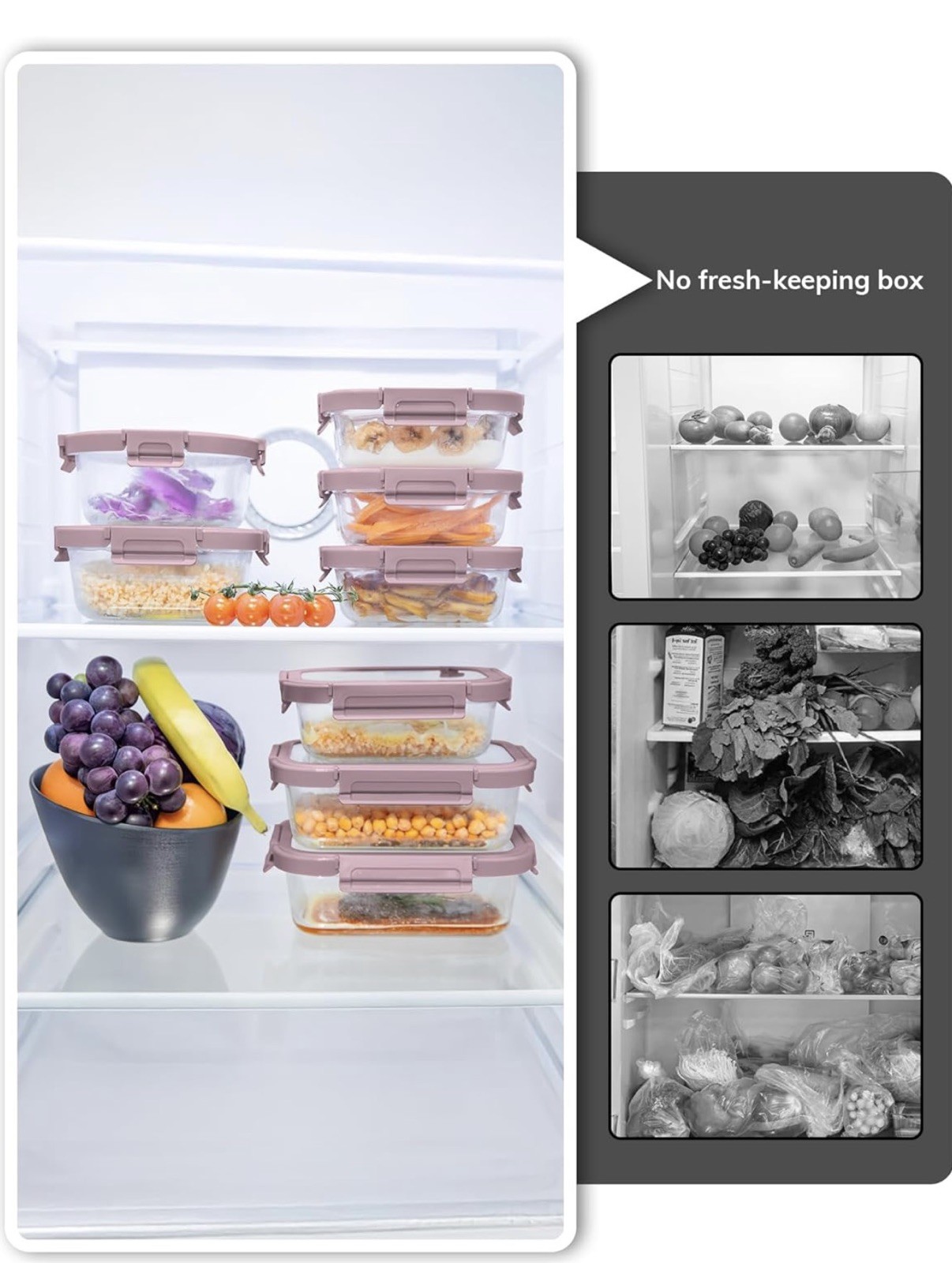 Glass Food Storage Containers Set Oven Microwave Safe Airtight Lids Meal Prep US