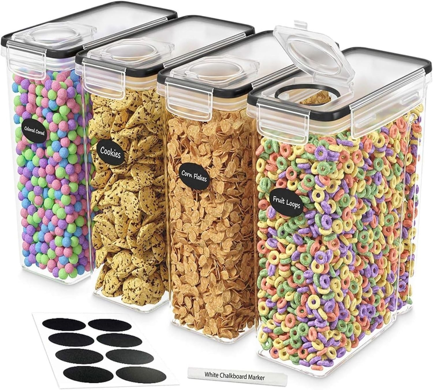 Cereal Containers Storage 4 Pack 135 fl. oz Cereal Dispenser Airtight Food