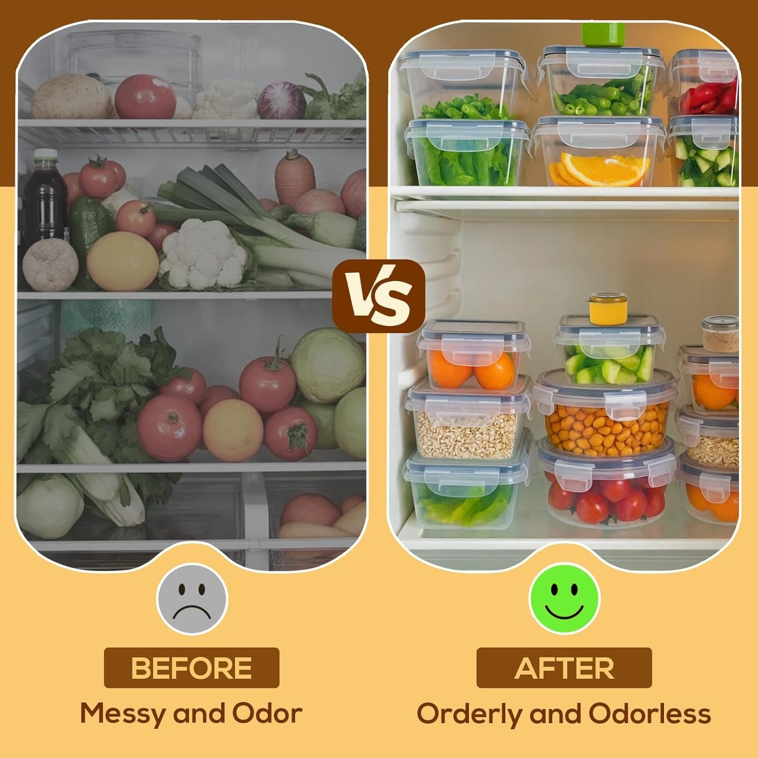 50-Piece Stackable Food Storage Containers – Thicker, Clear, Airtight Set