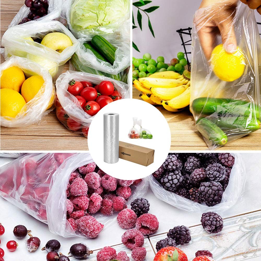 Food Storage Bags – 16 x 20 Plastic Produce Bags, Clear, 350 per Roll – Ideal…