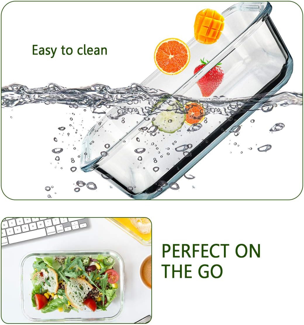 M MCIRCO [8-Pack,30 oz] Glass Meal Prep Containers,Glass Food Storage Containers