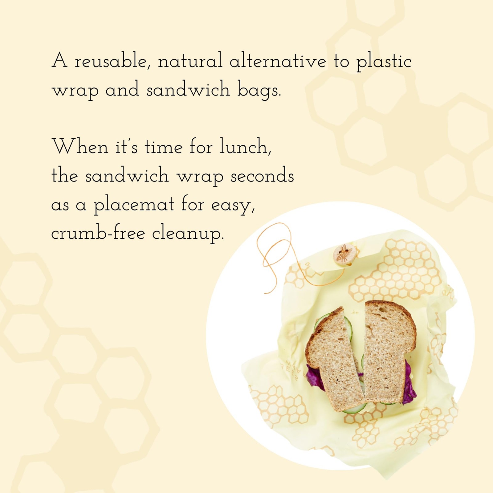 Bee’s Wrap Beeswax Sandwich Wrap, Honeycomb