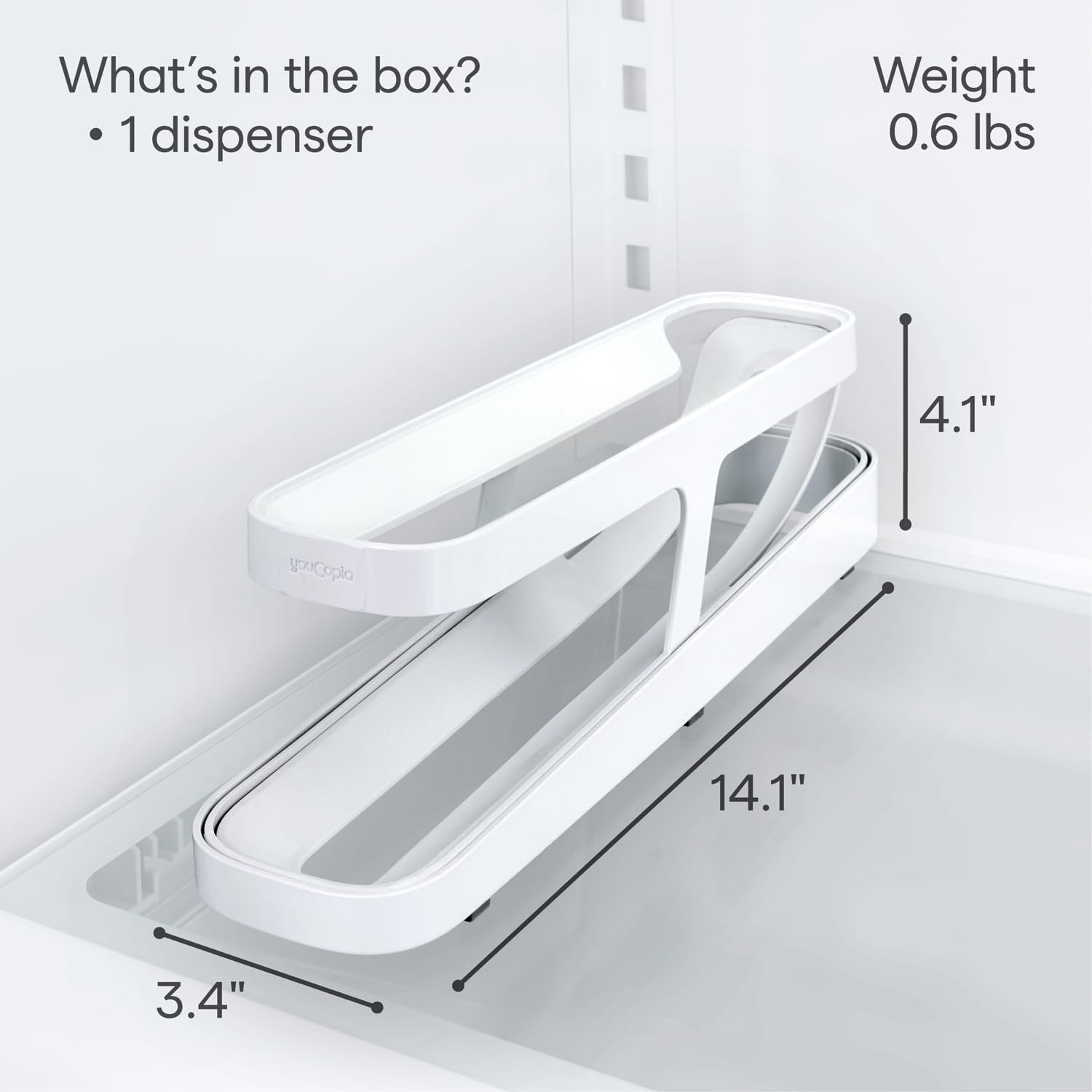 Rolldown™ Egg Dispenser, Space-Saving Rolling Eggs Dispenser and Organizer for R