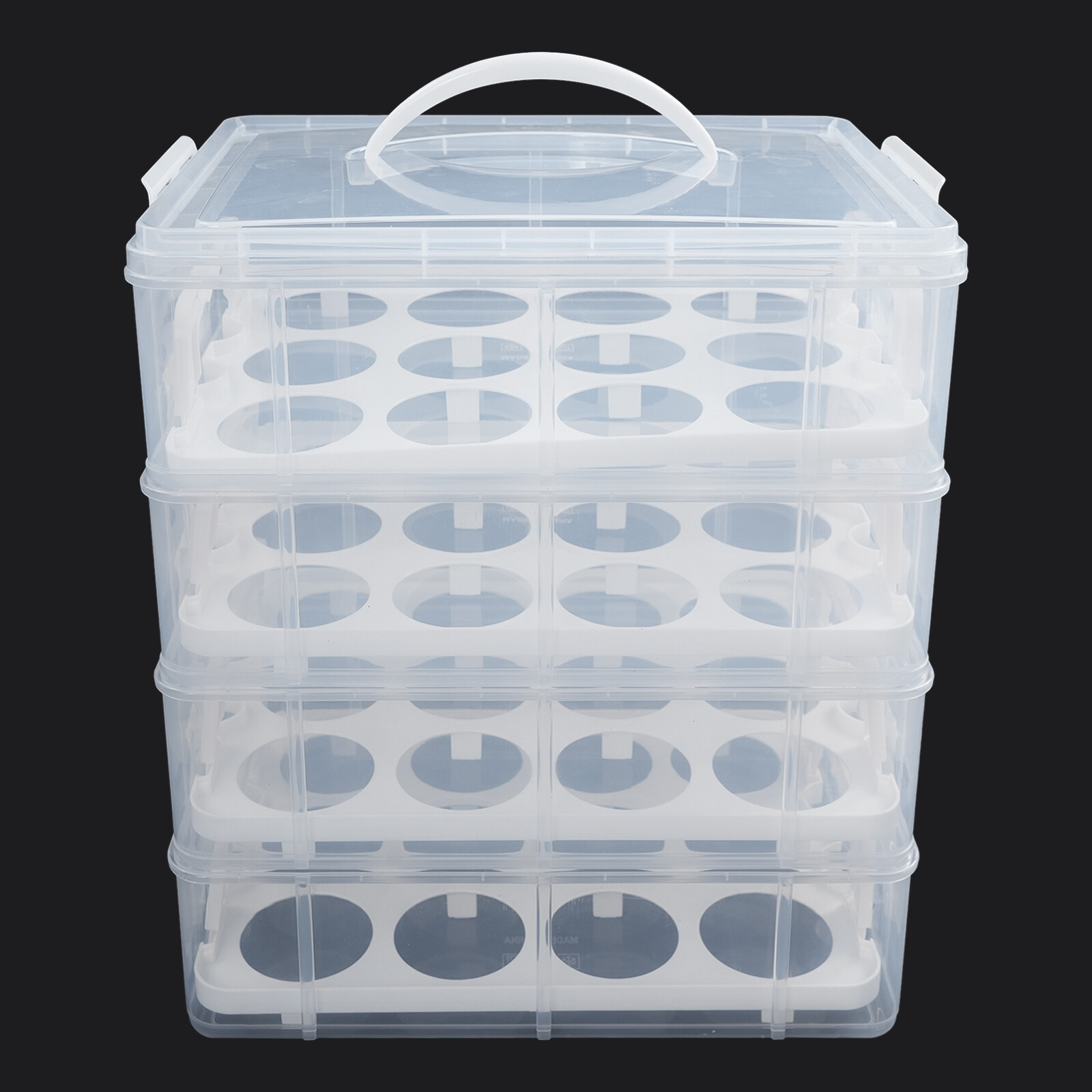 4-Tiers Portable Cupcake Carrier Cupcake Holder Carrier Stacking Cupcake Storage
