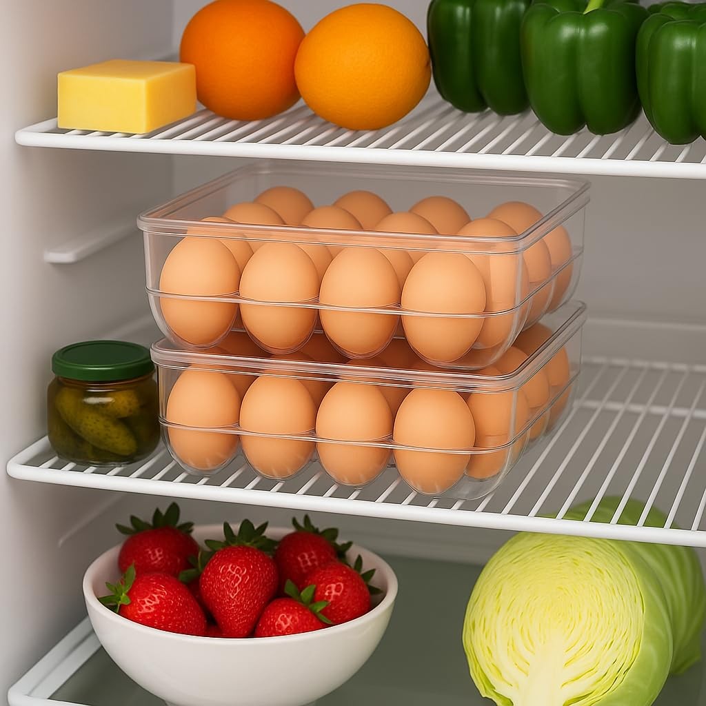 Dependable Industries inc. Essentials Stackable Plastic Egg Holder for Refrig…