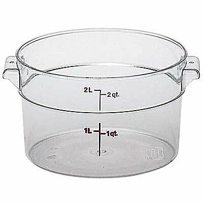 Cambro Camwear Polycarbonate Storage Round Food Container Clear, 2 qt. | 1/Pack