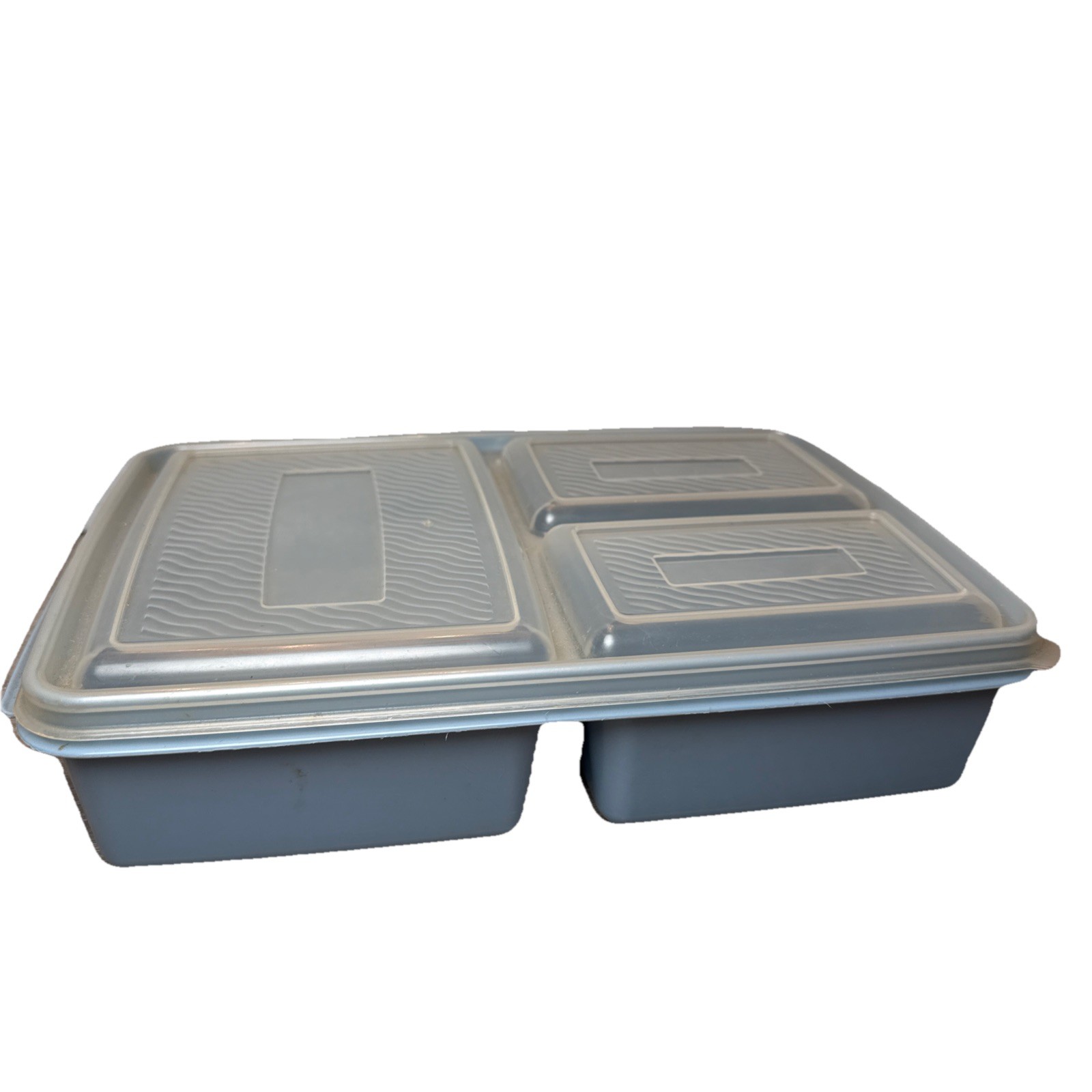 Tucker Serve & Store Divided Plastic Storage Container with Lid Vintage Blue 10″